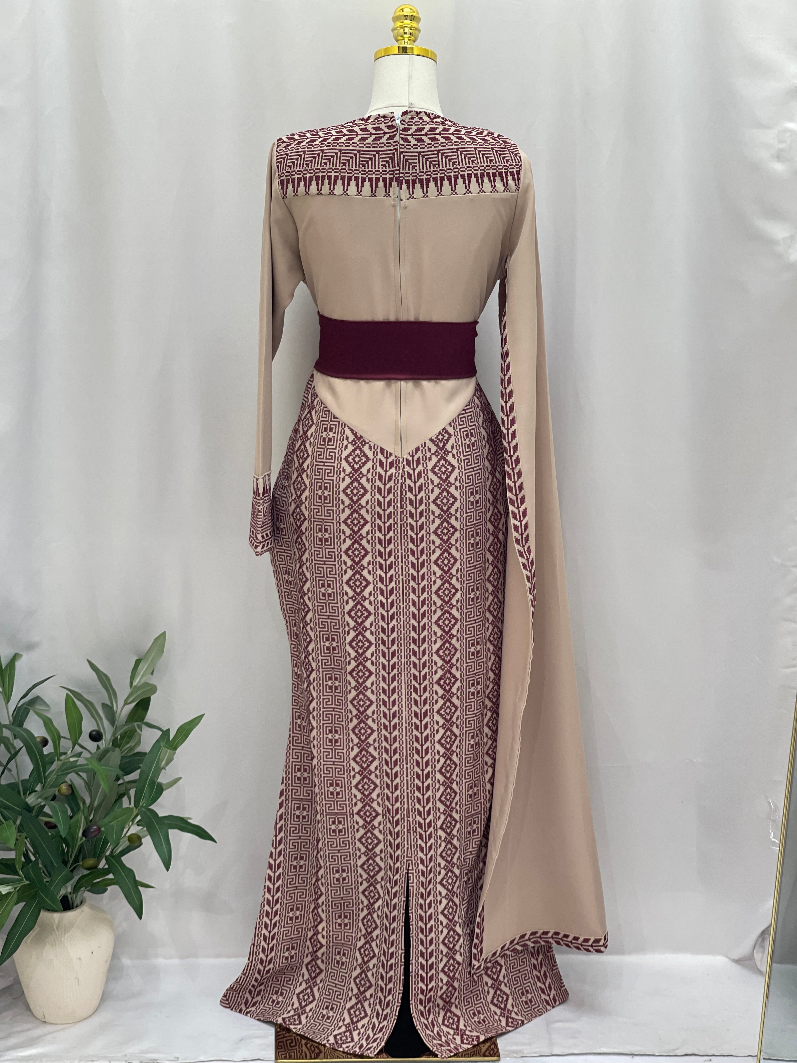 Modern Embroidered Dress | Modest Elegance for Special Occasions - Palestinian Elegance