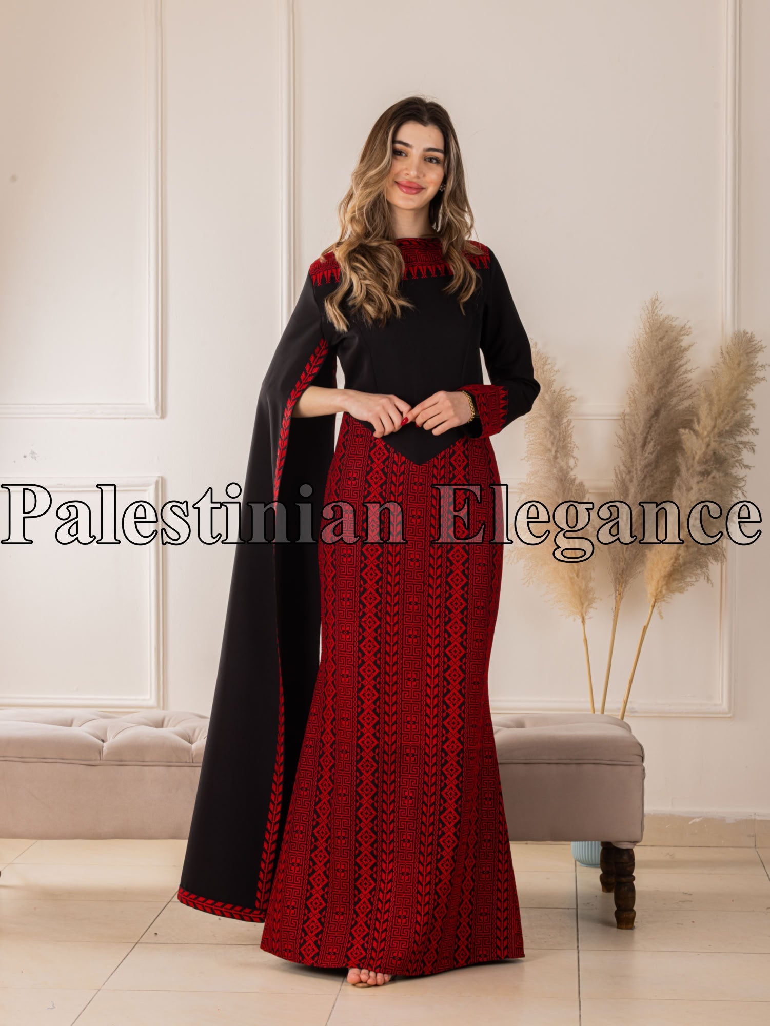 Modern Embroidered Dress | Modest Elegance for Special Occasions - Palestinian Elegance