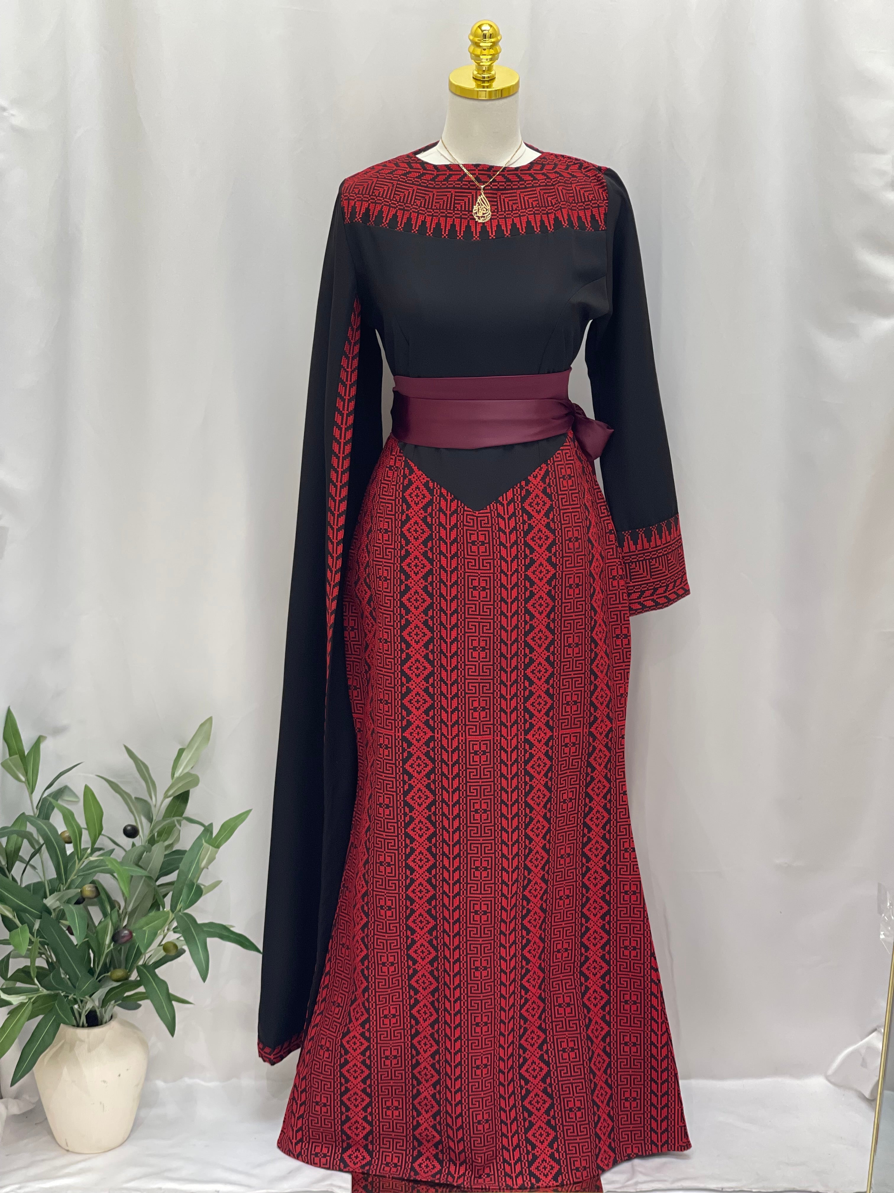 Modern Embroidered Dress | Modest Elegance for Special Occasions - Palestinian Elegance