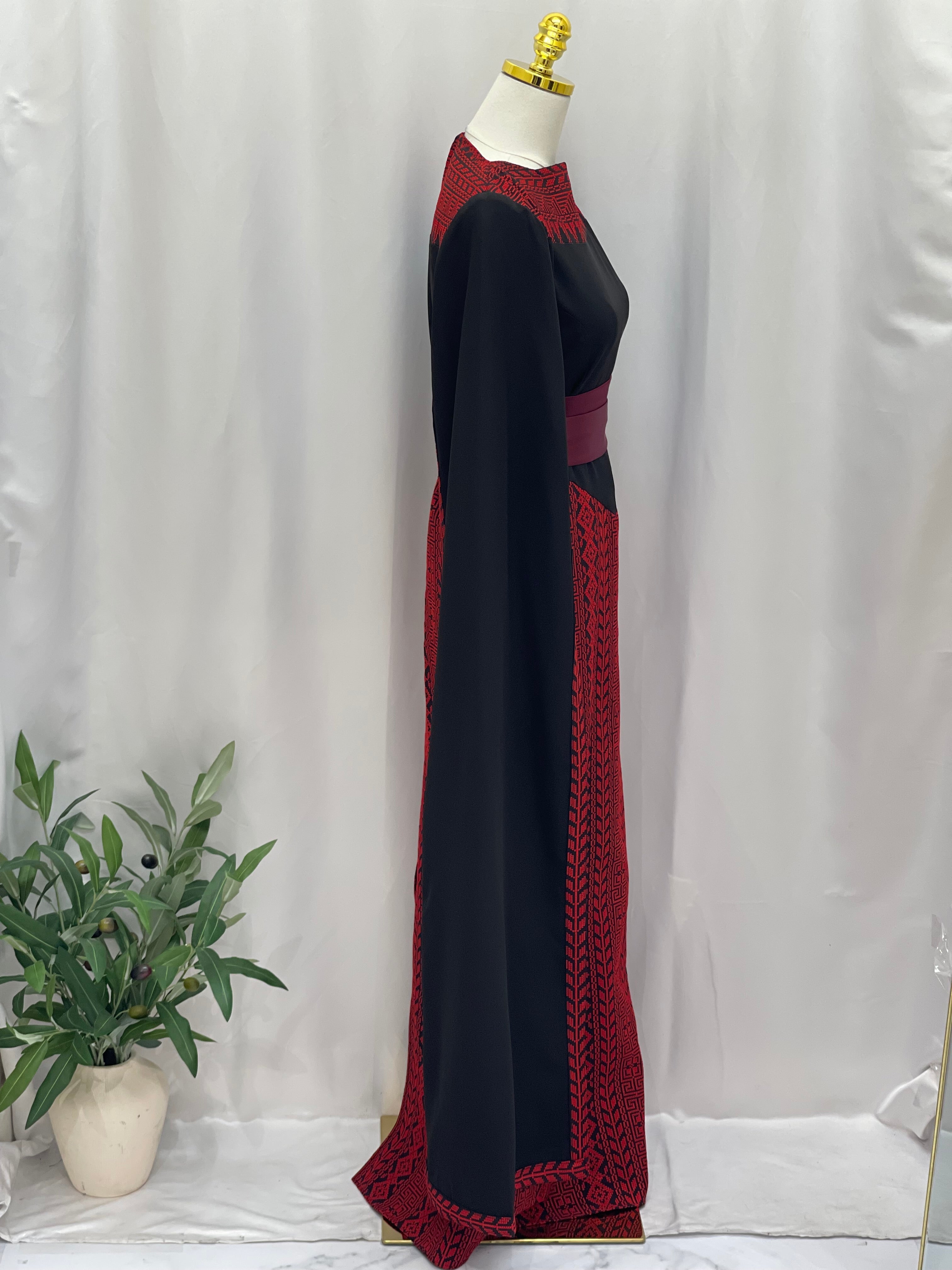 Modern Embroidered Dress | Modest Elegance for Special Occasions - Palestinian Elegance