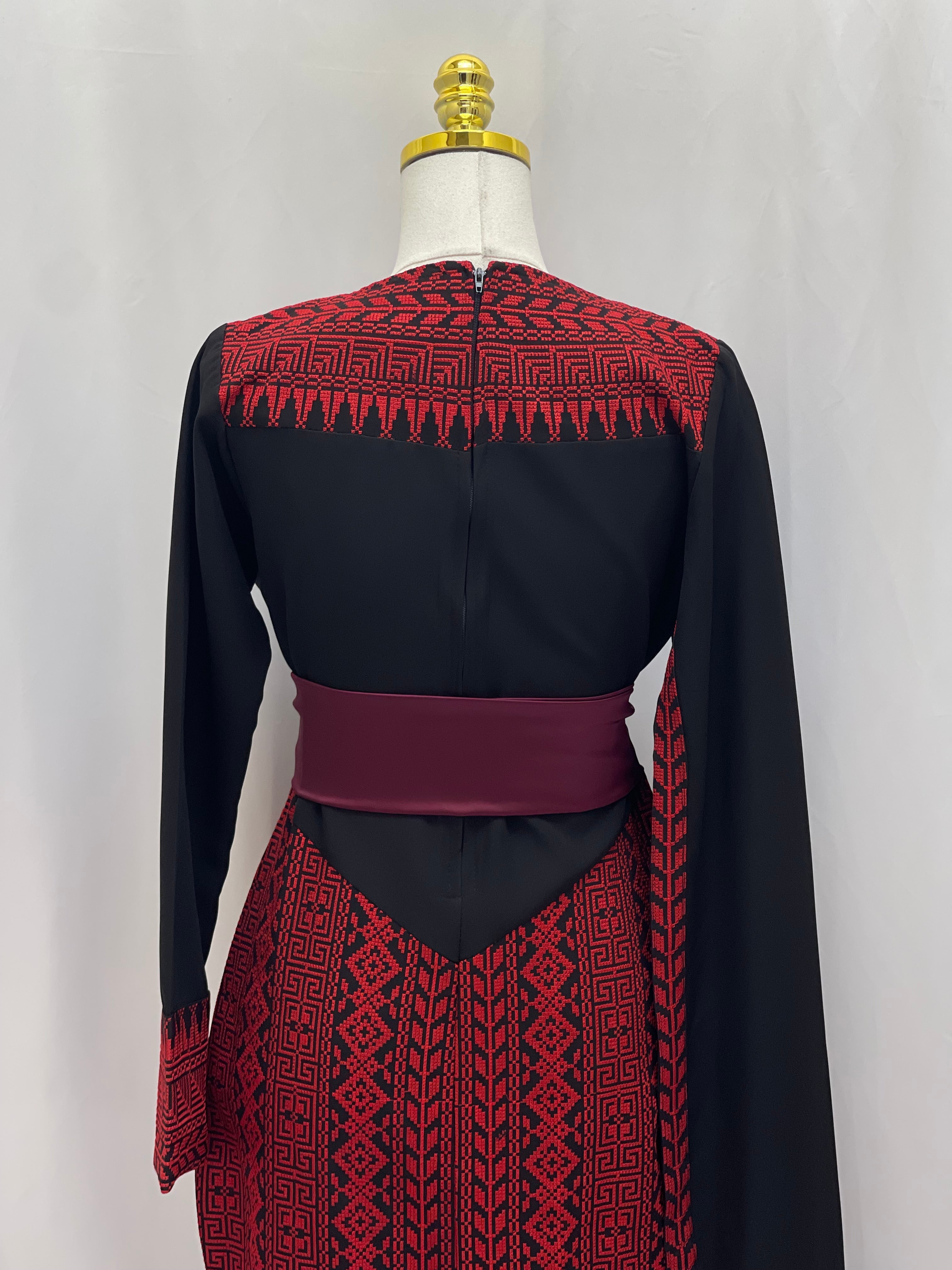 Modern Embroidered Dress | Modest Elegance for Special Occasions - Palestinian Elegance