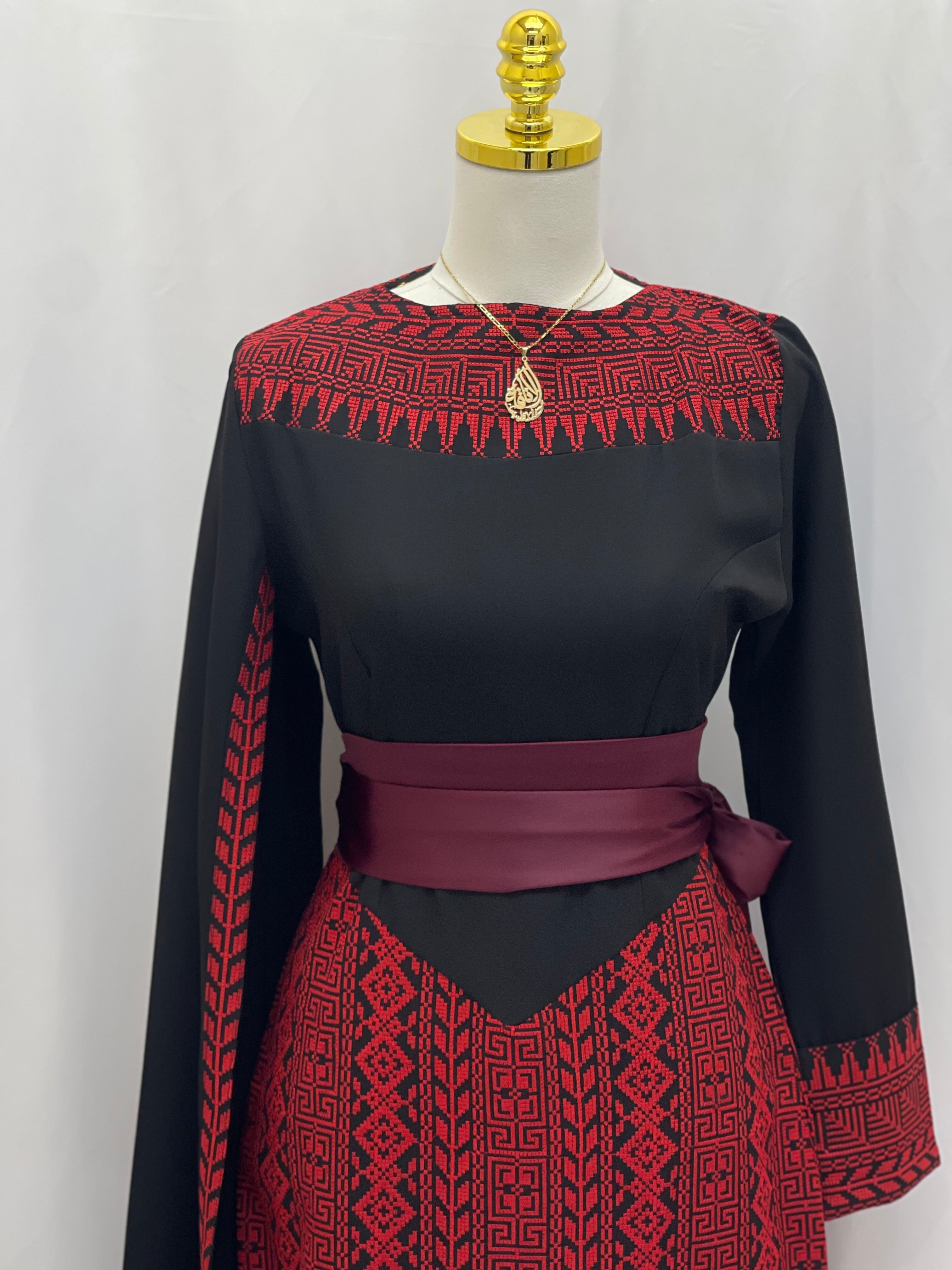 Modern Embroidered Dress | Modest Elegance for Special Occasions - Palestinian Elegance