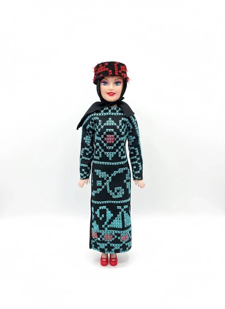 Nejma Palestinian Heritage Doll - Assorted Tatreez Design Palestinian Elegance