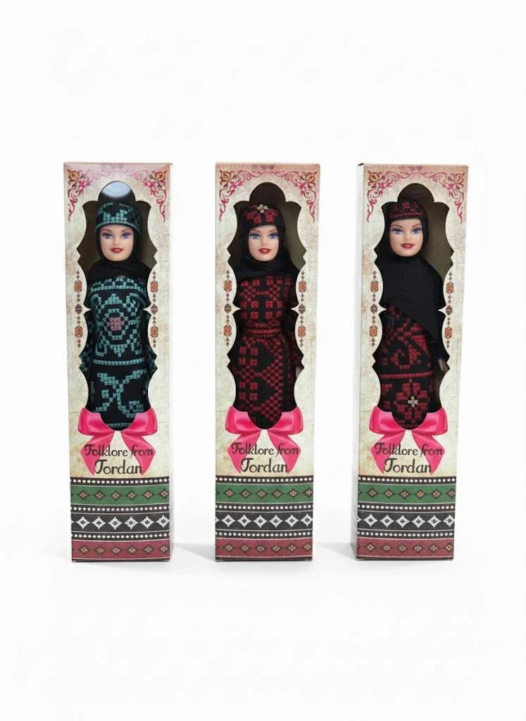 Nejma Palestinian Heritage Doll - Assorted Tatreez Design Palestinian Elegance