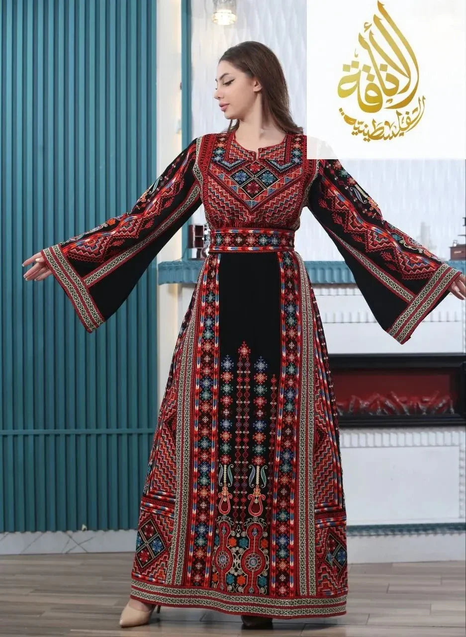 New Safia Embroidered Thoub - Tradition Meets Modern Elegance - Palestinian Elegance