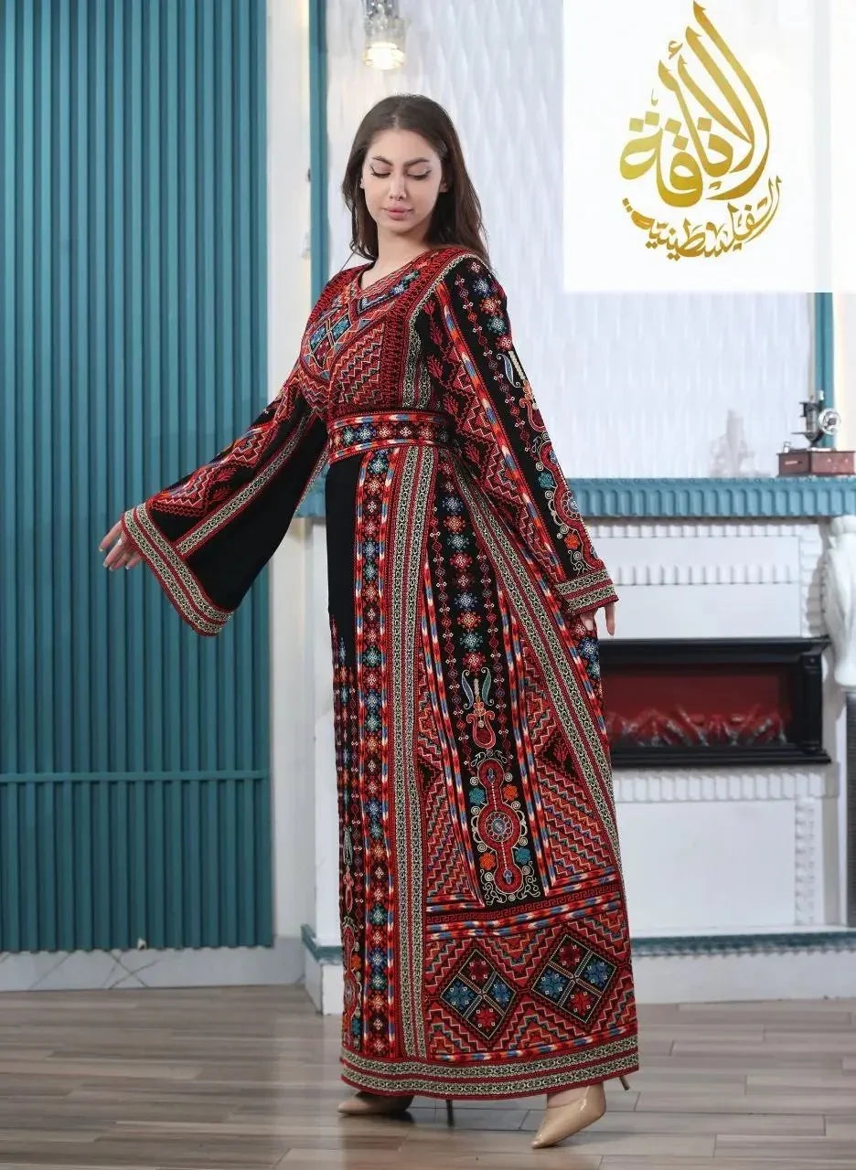 New Safia Embroidered Thoub - Tradition Meets Modern Elegance - Palestinian Elegance