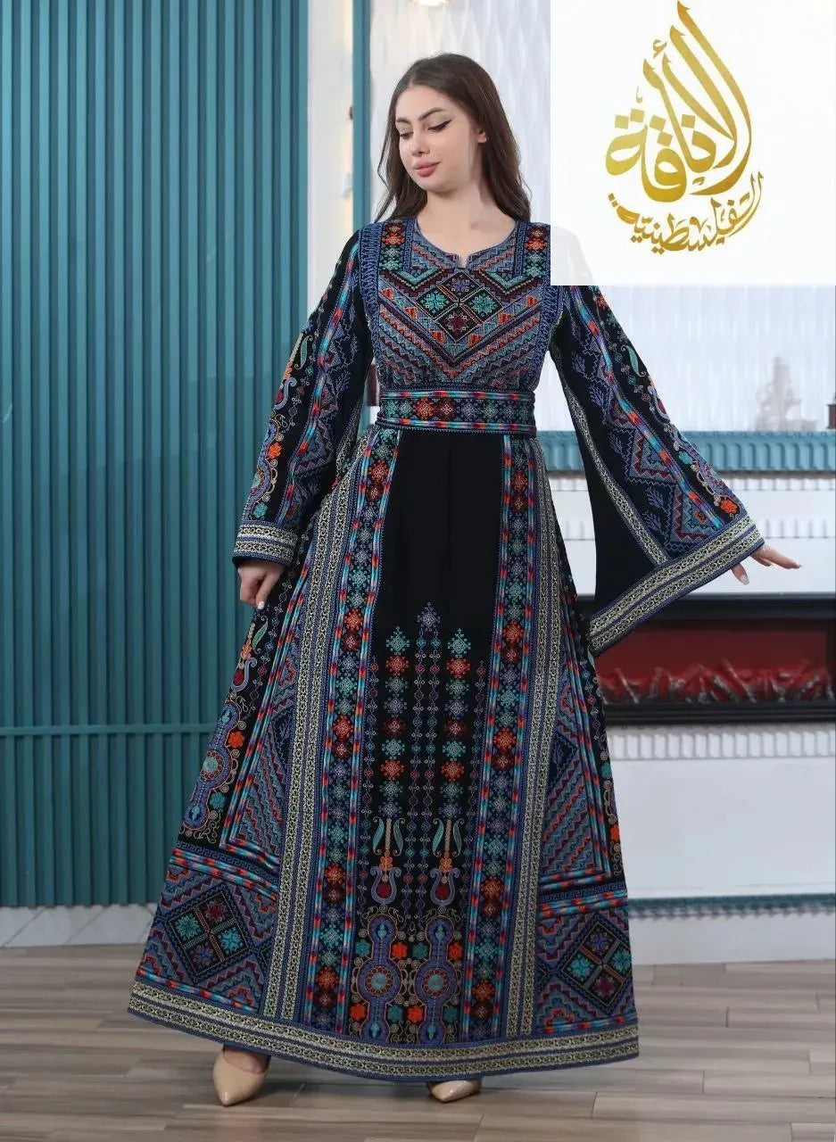 New Safia Embroidered Thoub - Tradition Meets Modern Elegance - Palestinian Elegance