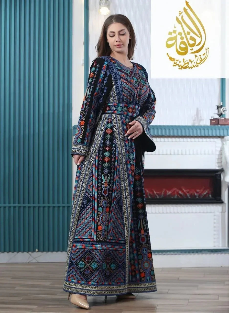 New Safia Embroidered Thoub - Tradition Meets Modern Elegance - Palestinian Elegance