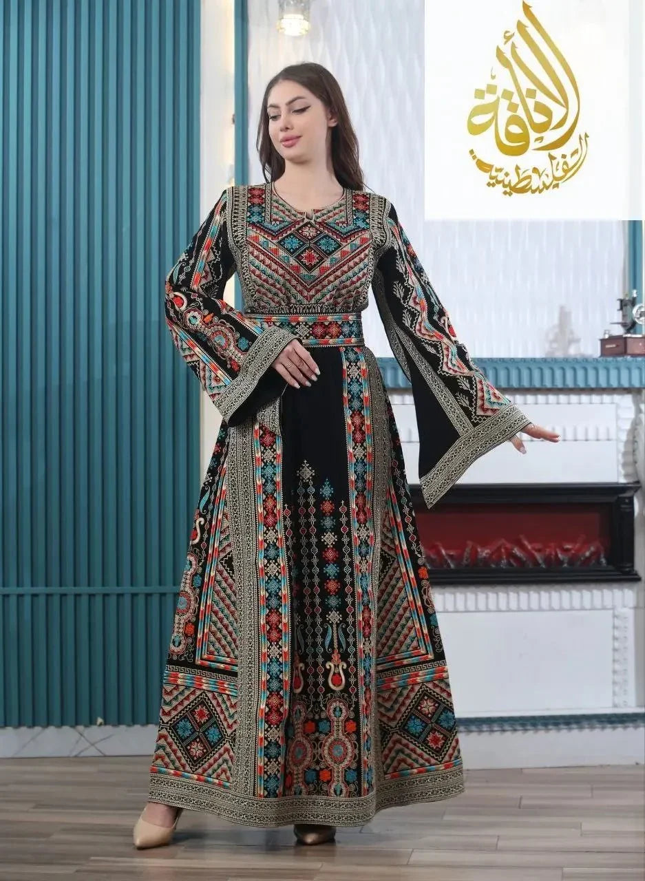 New Safia Embroidered Thoub - Tradition Meets Modern Elegance - Palestinian Elegance