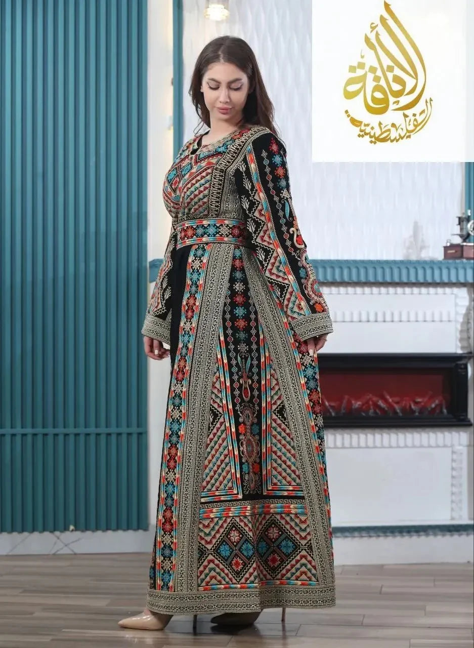 New Safia Embroidered Thoub - Tradition Meets Modern Elegance - Palestinian Elegance