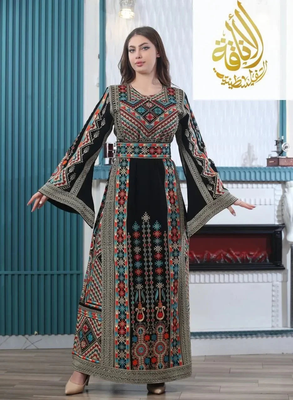 New Safia Embroidered Thoub - Tradition Meets Modern Elegance - Palestinian Elegance