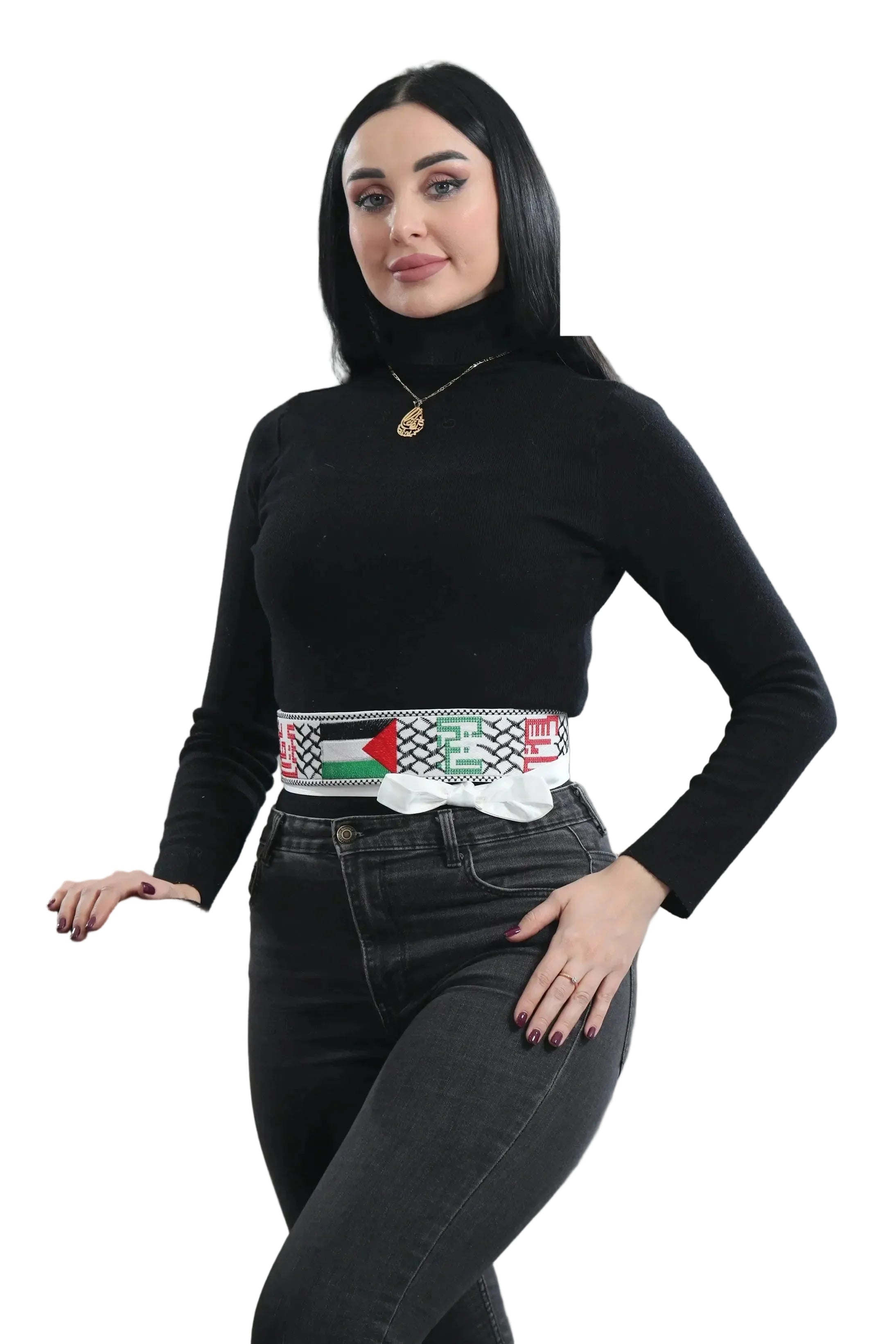 Palestine Cities & Flag Embroidered Belt Palestinian Elegance