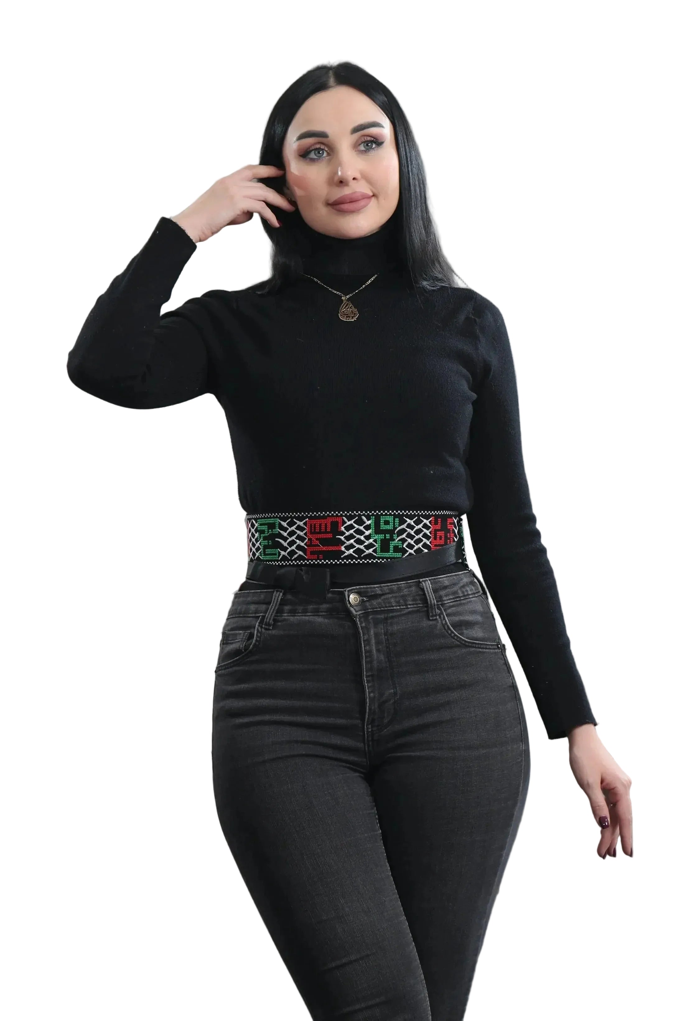 Palestine Cities & Flag Embroidered Belt Palestinian Elegance