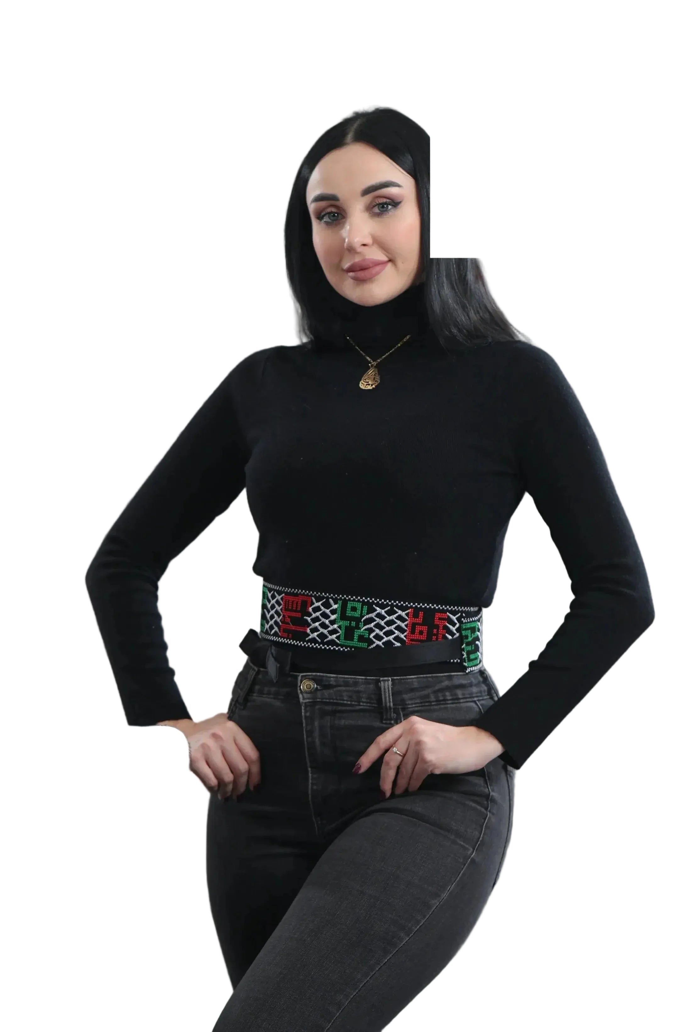 Palestine Cities & Flag Embroidered Belt Palestinian Elegance