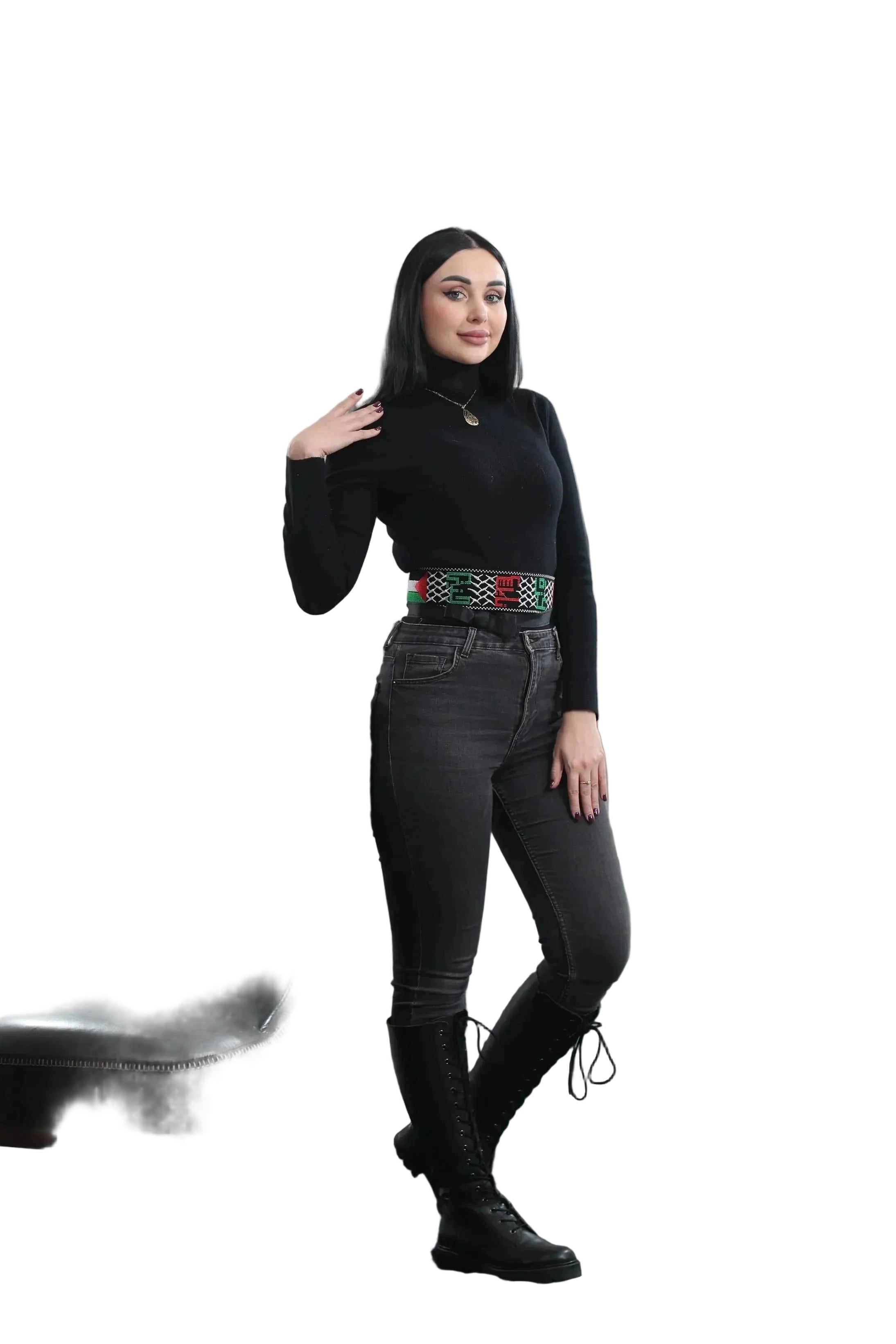 Palestine Cities & Flag Embroidered Belt Palestinian Elegance