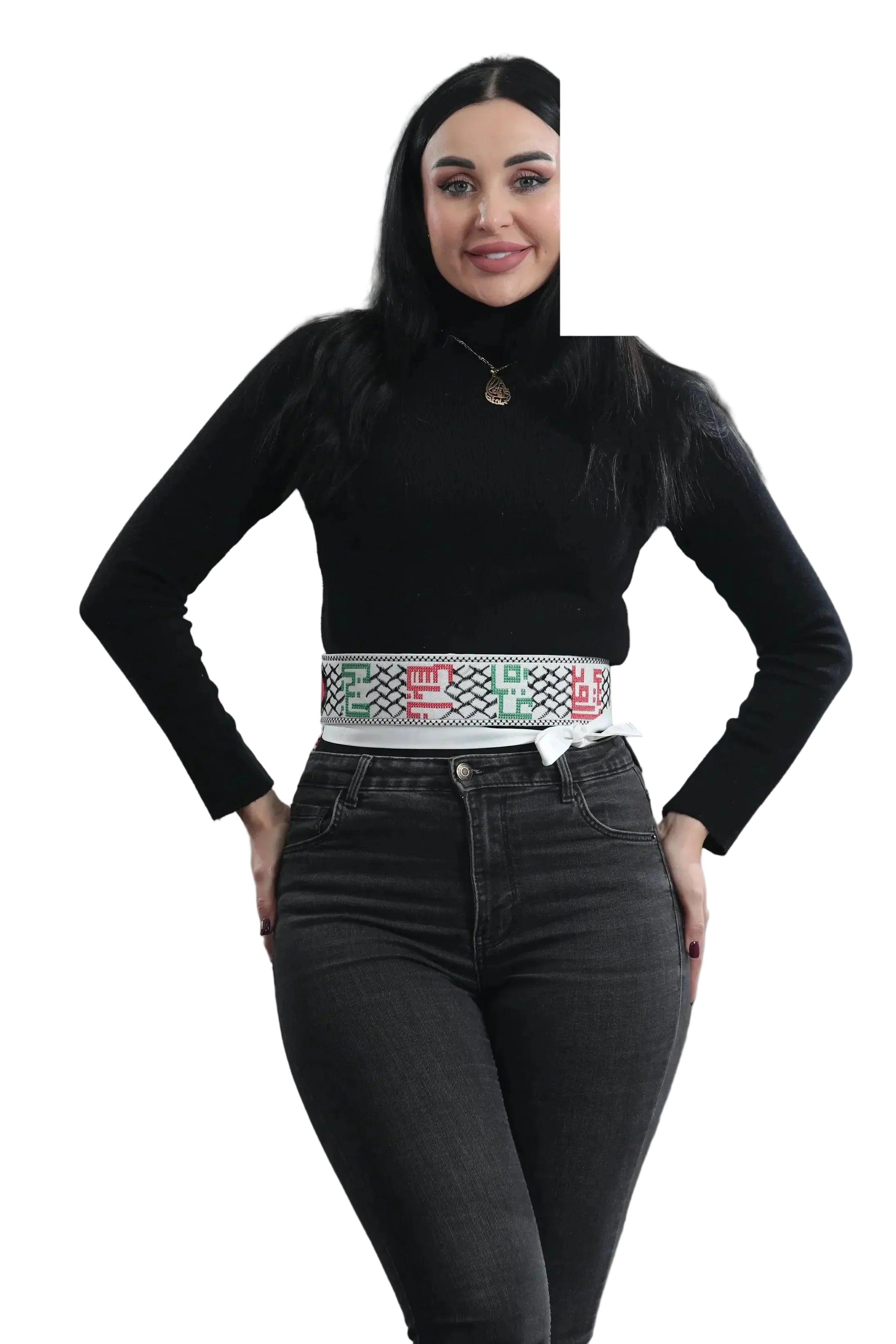 Palestine Cities & Flag Embroidered Belt Palestinian Elegance