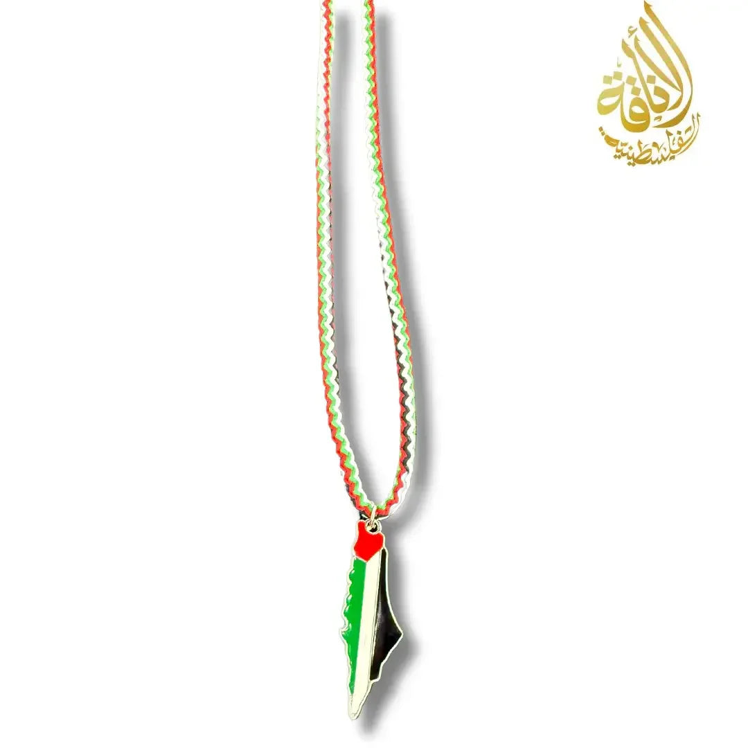 Palestine Colorful Rope Necklace with City Names Palestinian Elegance