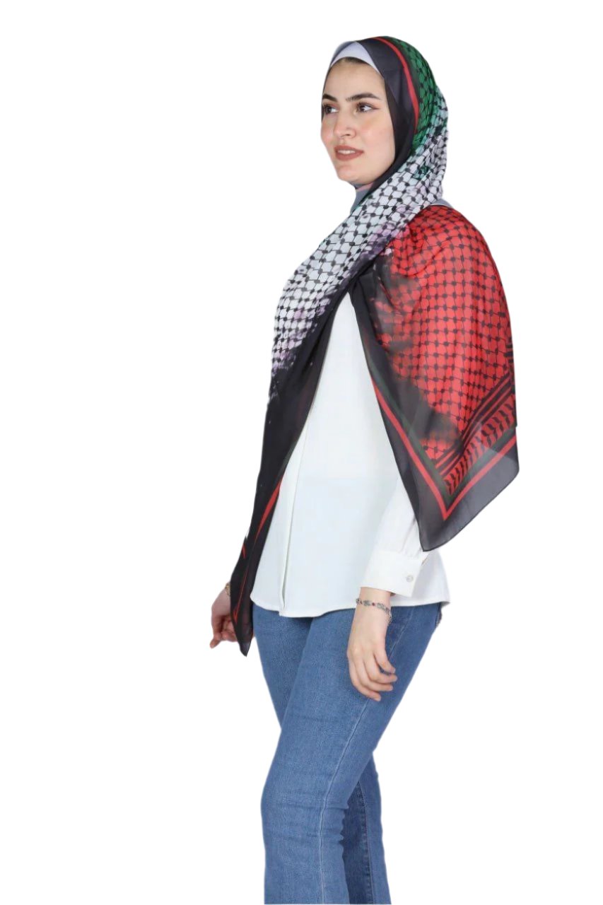 Palestine Flag Color Hijab - Stylish and Meaningful Headscarf Palestinian Elegance