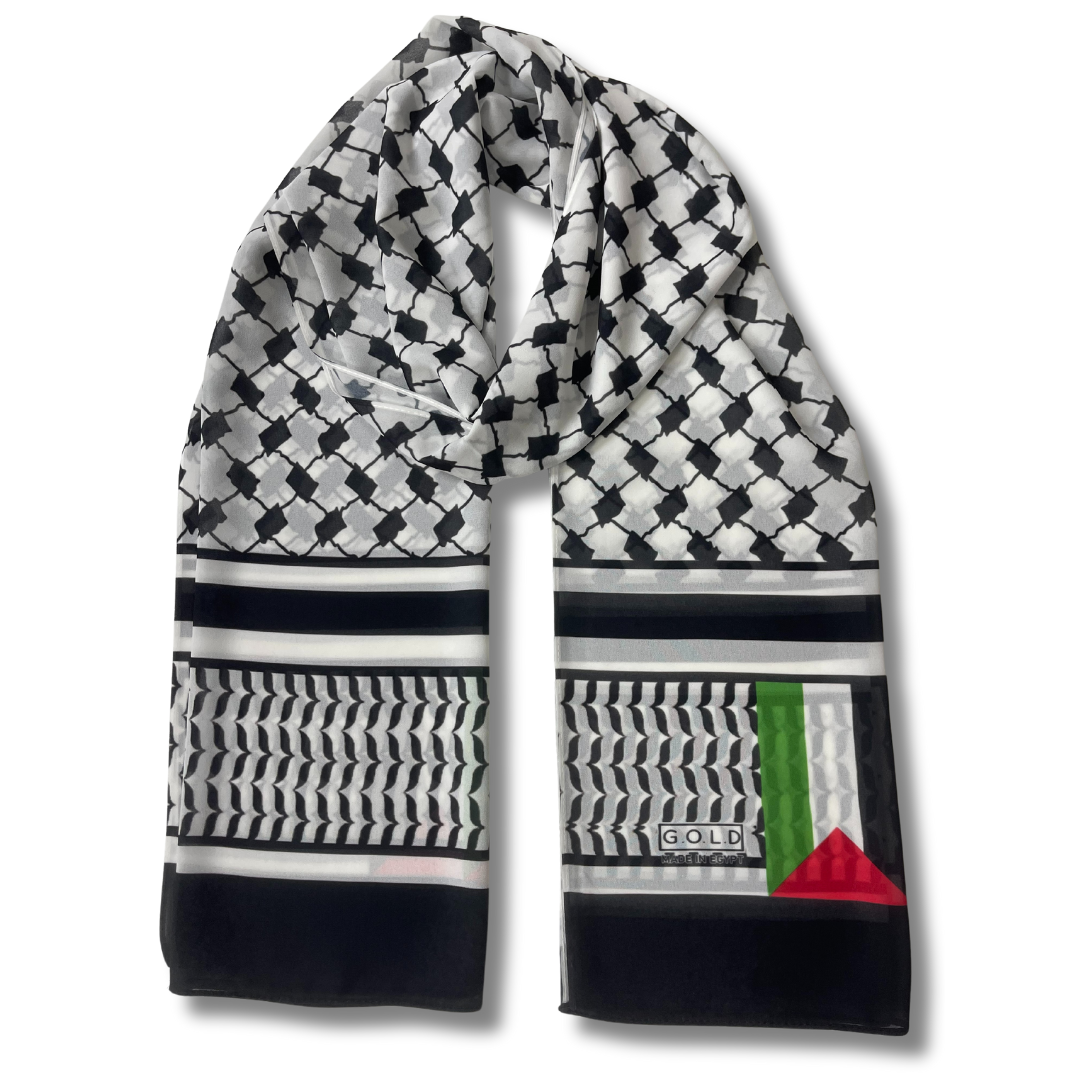 Palestine Flag Kuffiyeh Hijab - Stylish and Cultural Headscarf Palestinian Elegance