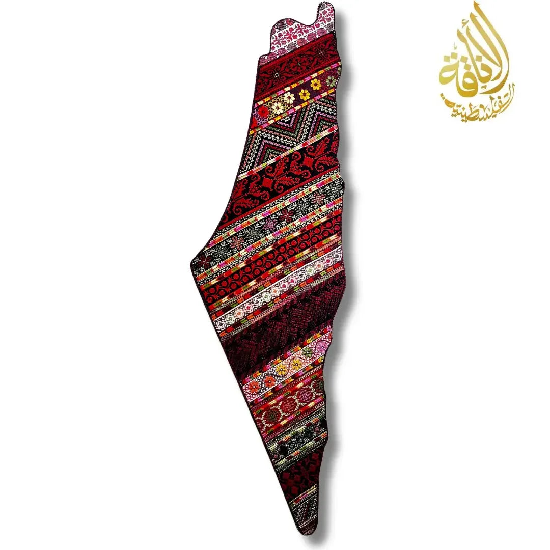 Palestine Map Home Decor - Tatreez Design Large 120CM Palestinian Elegance