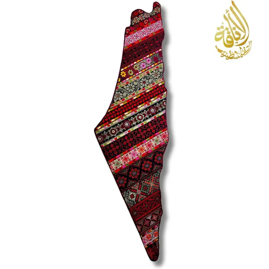 Palestine Map Home Decor - Tatreez Design Large 120CM Palestinian Elegance