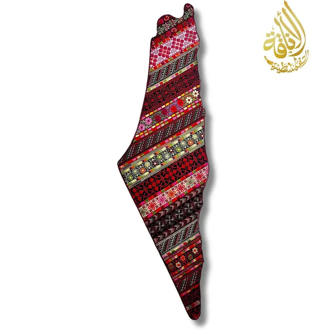 Palestine Map Home Decor - Tatreez Design Large 120CM Palestinian Elegance
