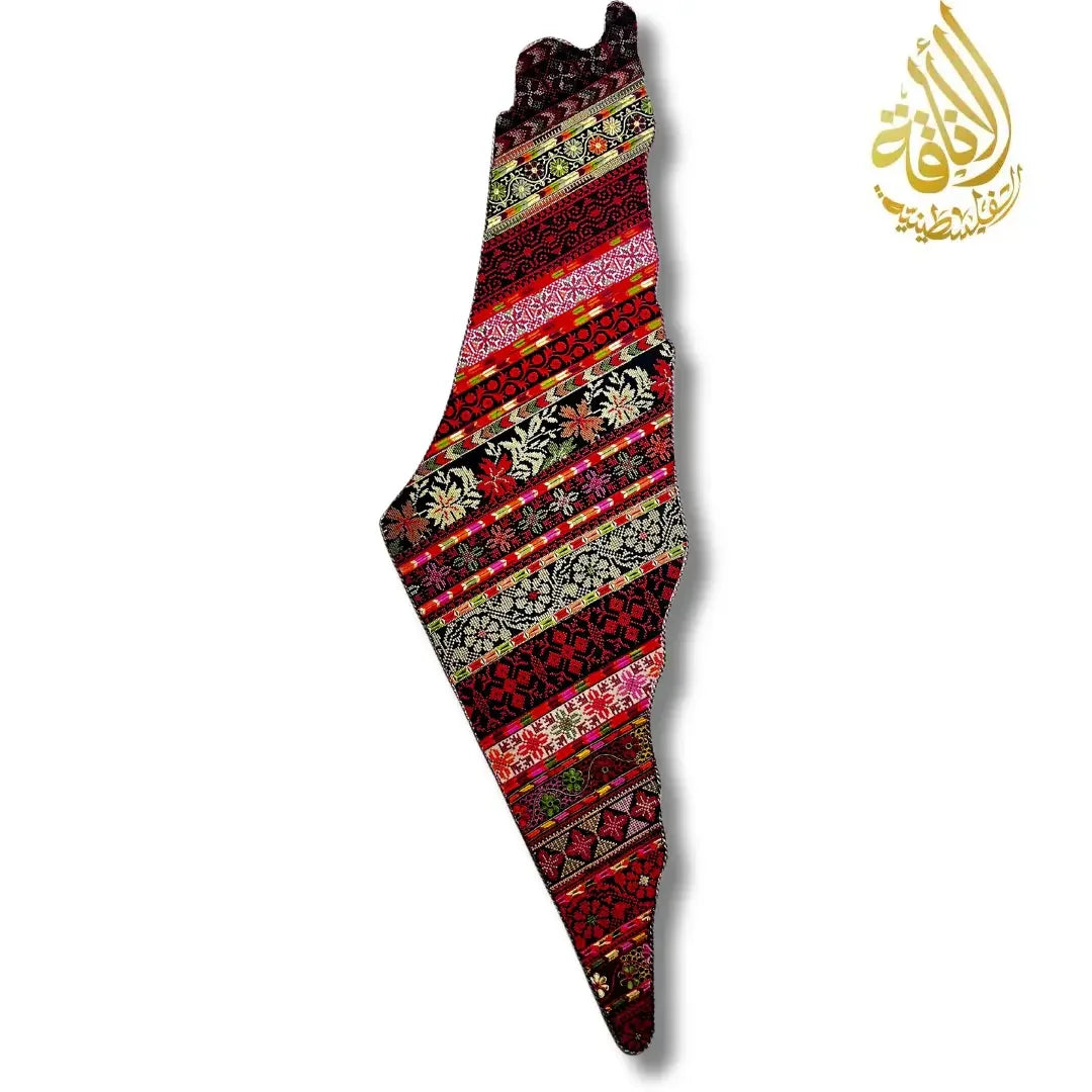 Palestine Map Home Decor - Tatreez Design Large 120CM Palestinian Elegance