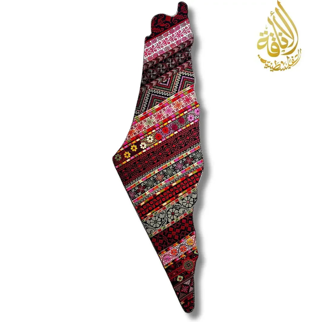 Palestine Map Home Decor - Tatreez Design Large 120CM Palestinian Elegance