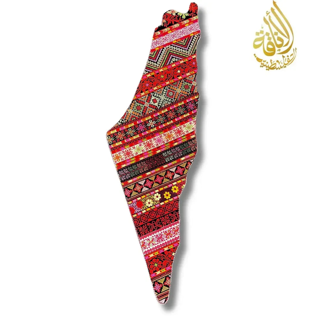 Palestine Map Home Decor - Tatreez Design Large 120CM Palestinian Elegance