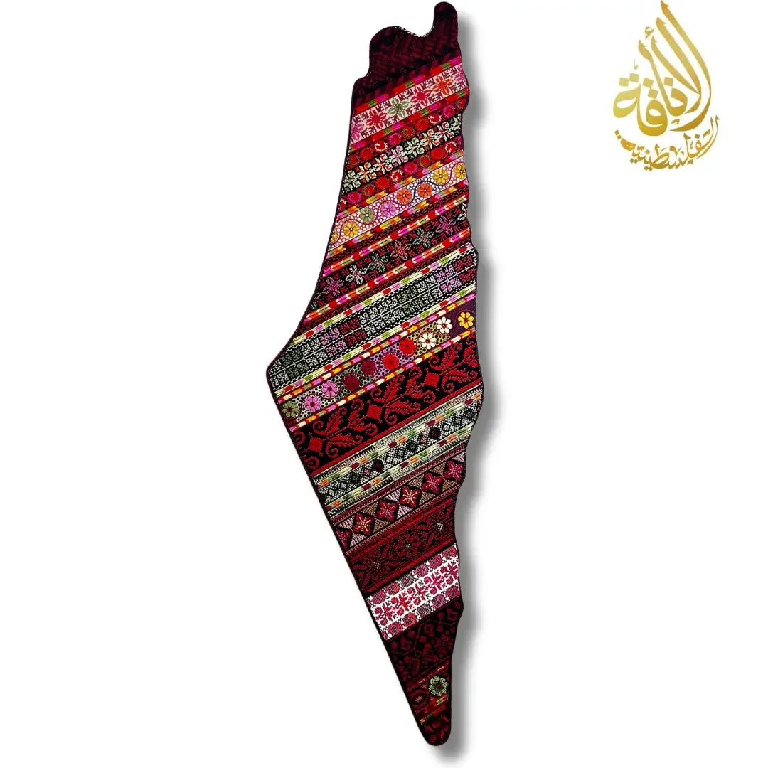 Palestine Map Home Decor - Tatreez Design Large 120CM Palestinian Elegance