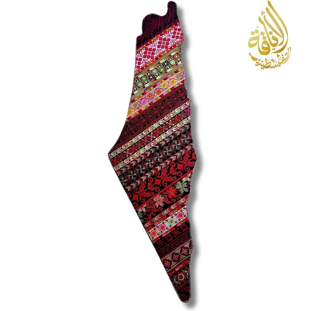 Palestine Map Home Decor - Tatreez Design Large 120CM Palestinian Elegance