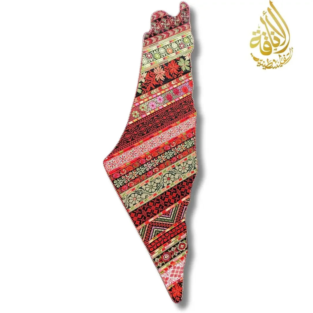 Palestine Map Home Decor - Tatreez Design Large 120CM Palestinian Elegance