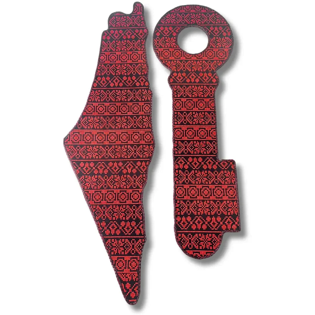 Palestine Map and Key Set - Tatreez Design Palestinian Elegance