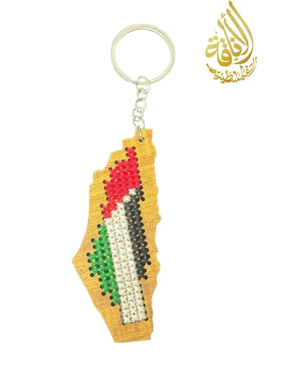 Palestine Tatreez Map on Wood - Diamond, Circle, and Rectangle Designs Palestinian Elegance