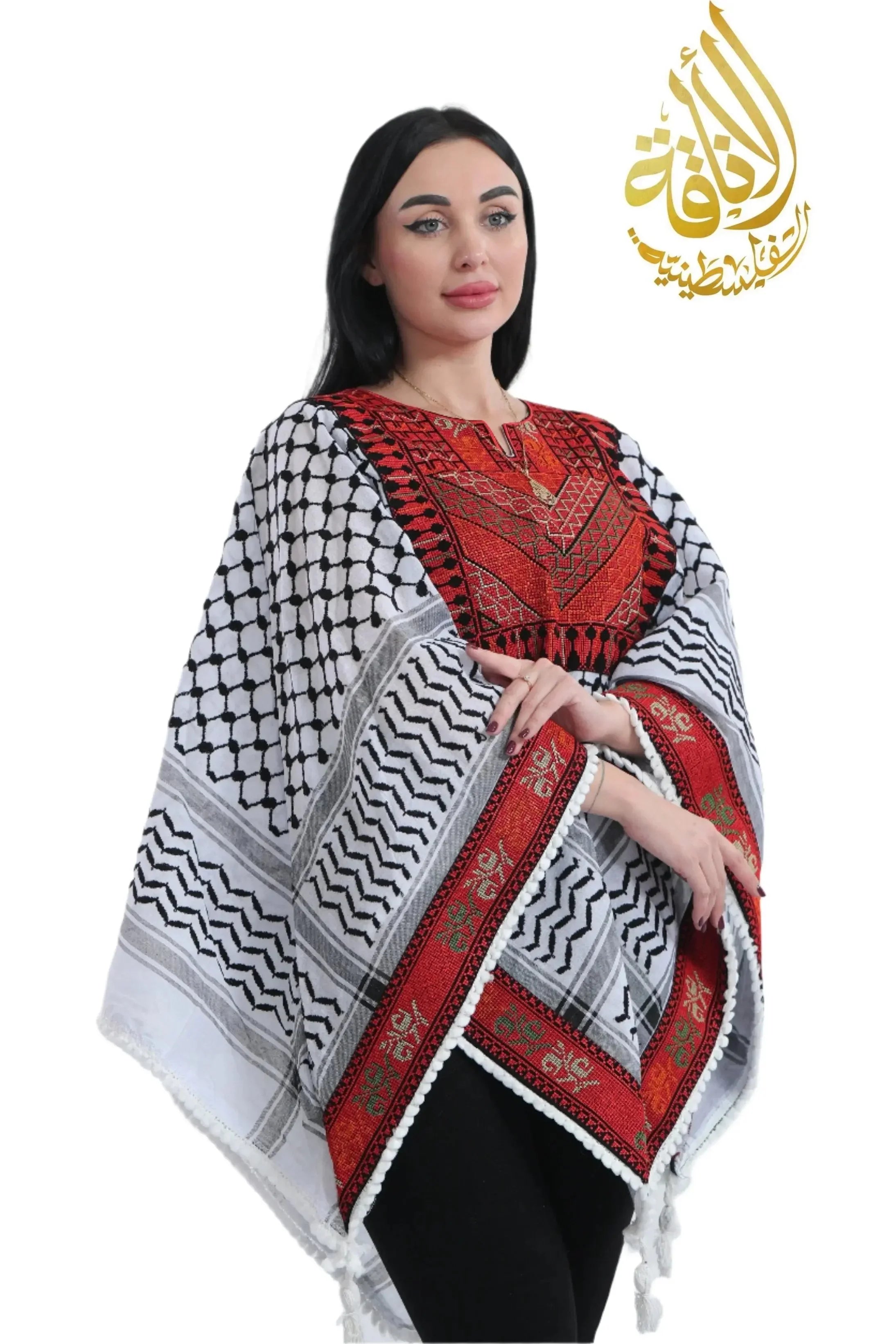 Palestinian Elegance Modest Embroidered Tops for Women Palestinian Elegance