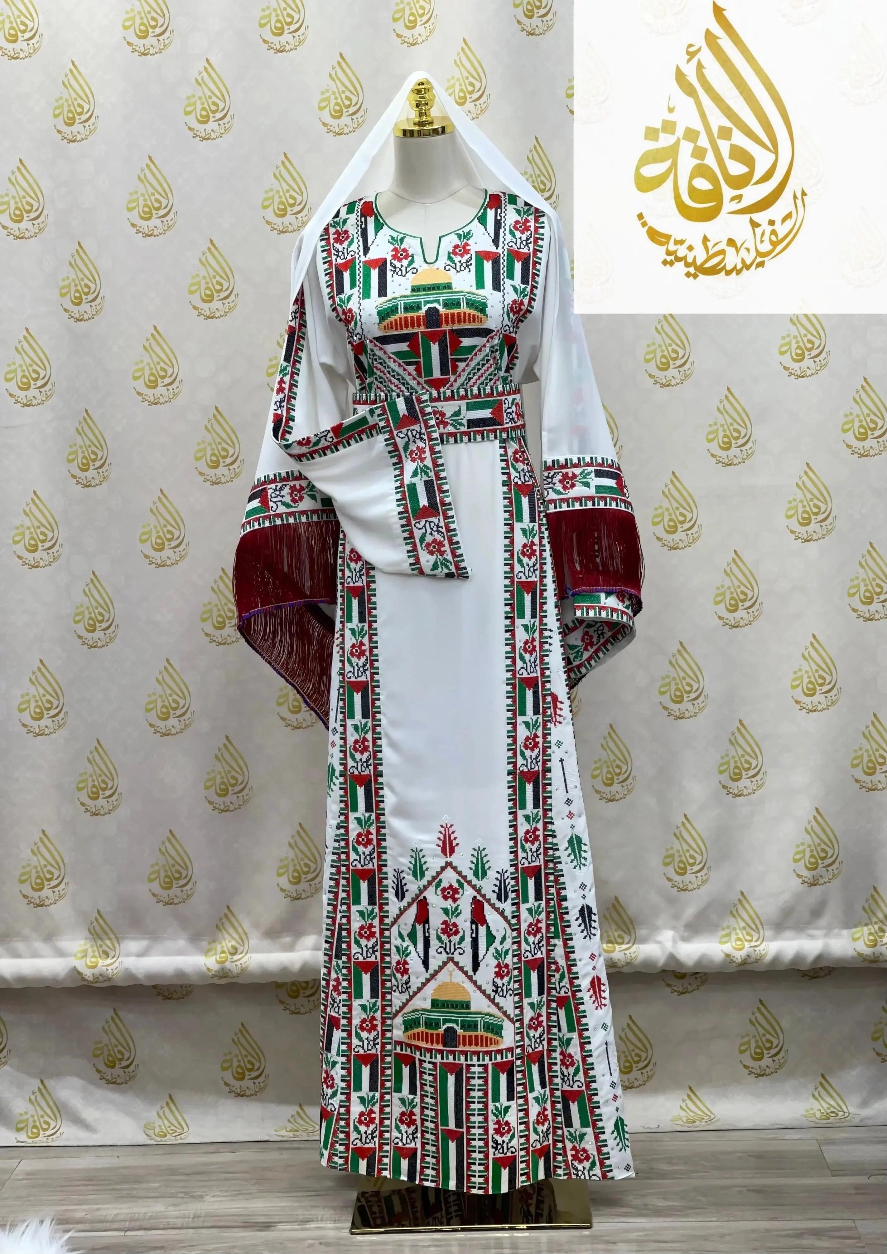 Palestinian and Proud Embroidered Thoub - Celebrate Heritage in Style Palestinian Elegance