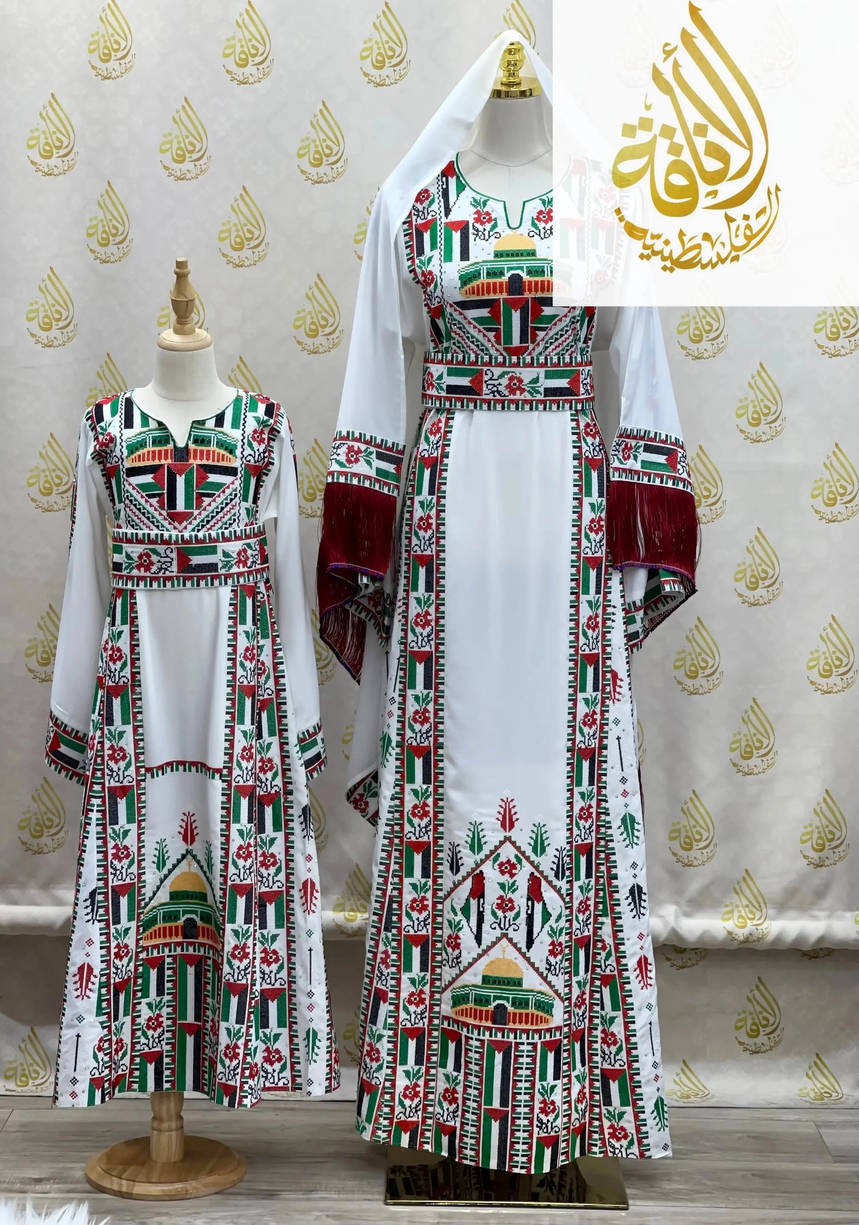 Palestinian and Proud Embroidered Thoub - Celebrate Heritage in Style Palestinian Elegance