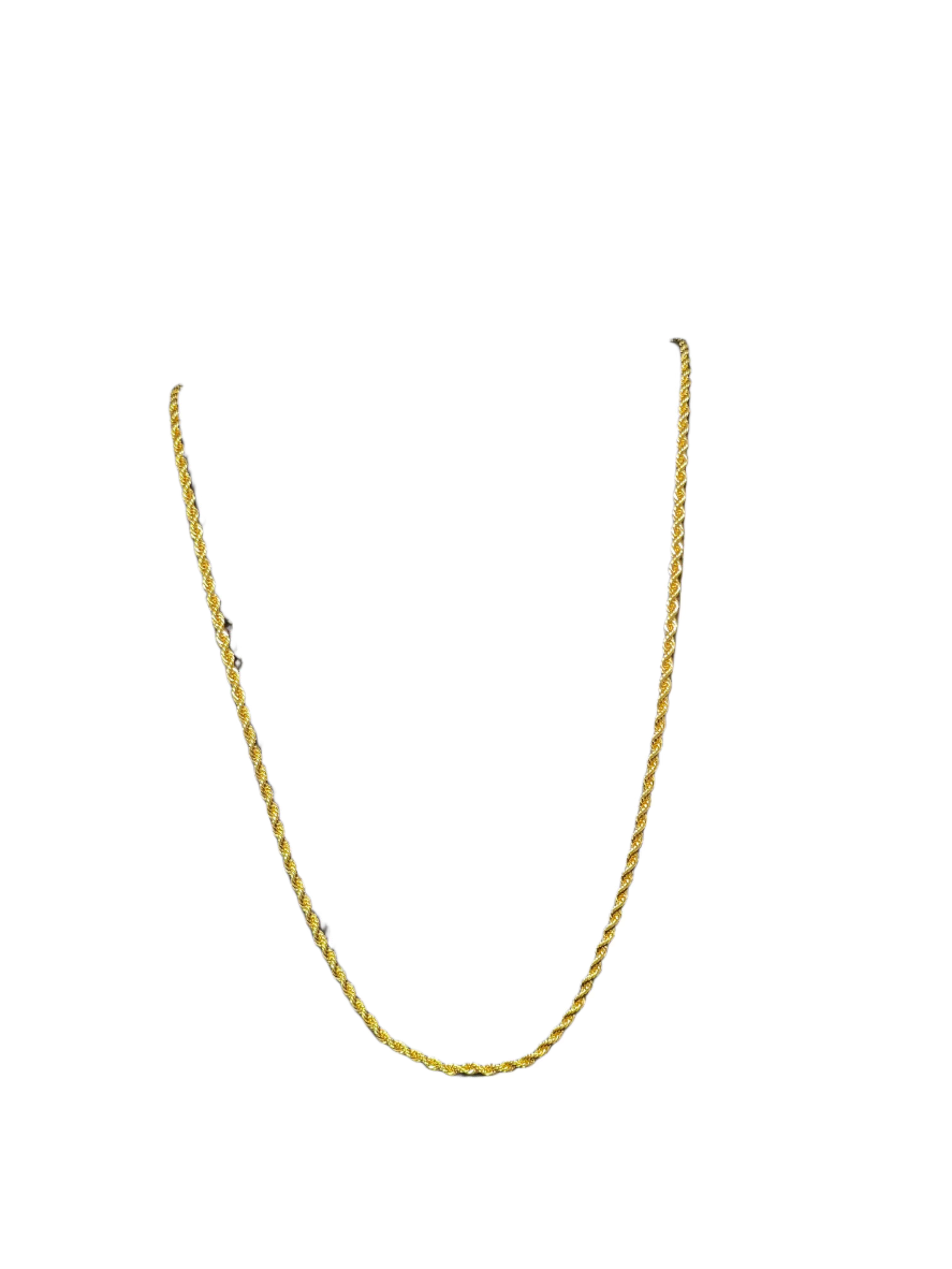 Plain Imitated Gold Necklace by Palestinian Elegance with twisted chain design