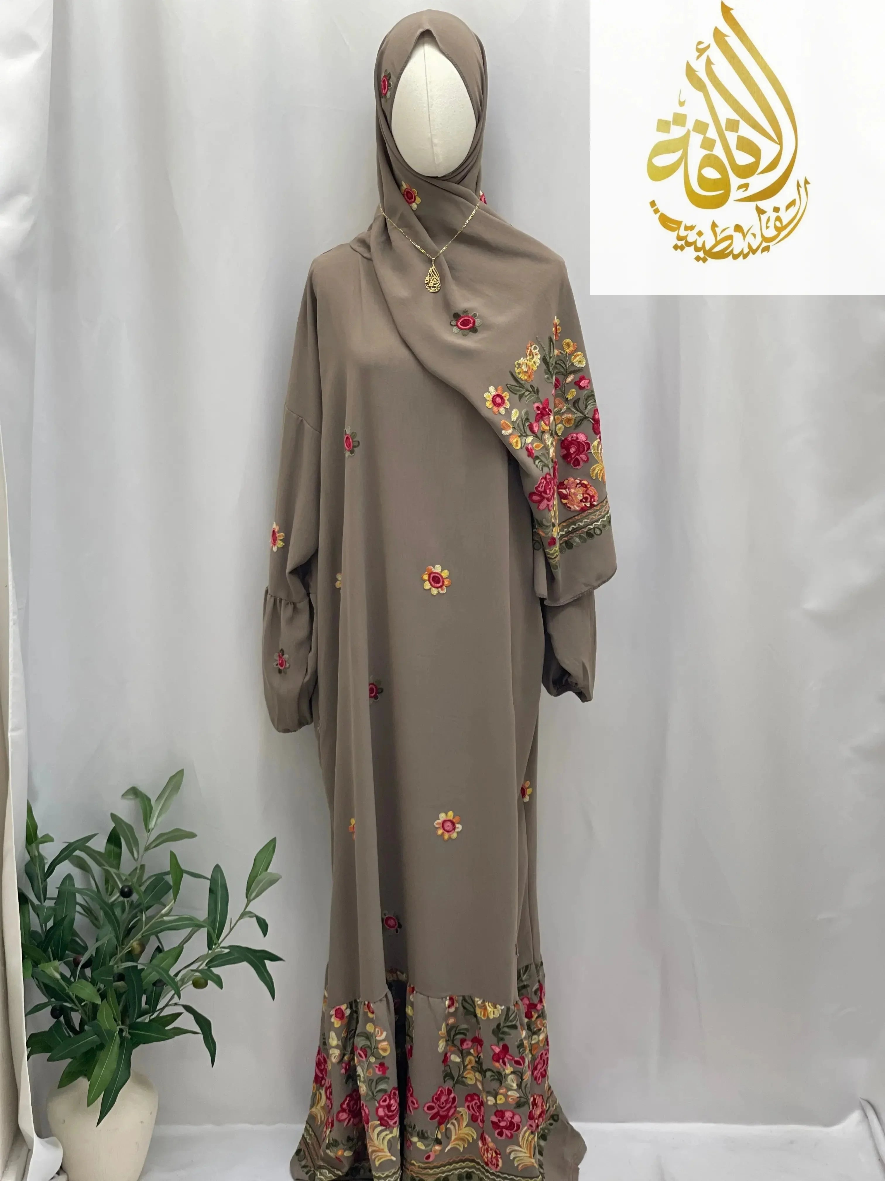 Prayer Dress with Attached Hijab - Modesty & Comfort - Palestinian Elegance