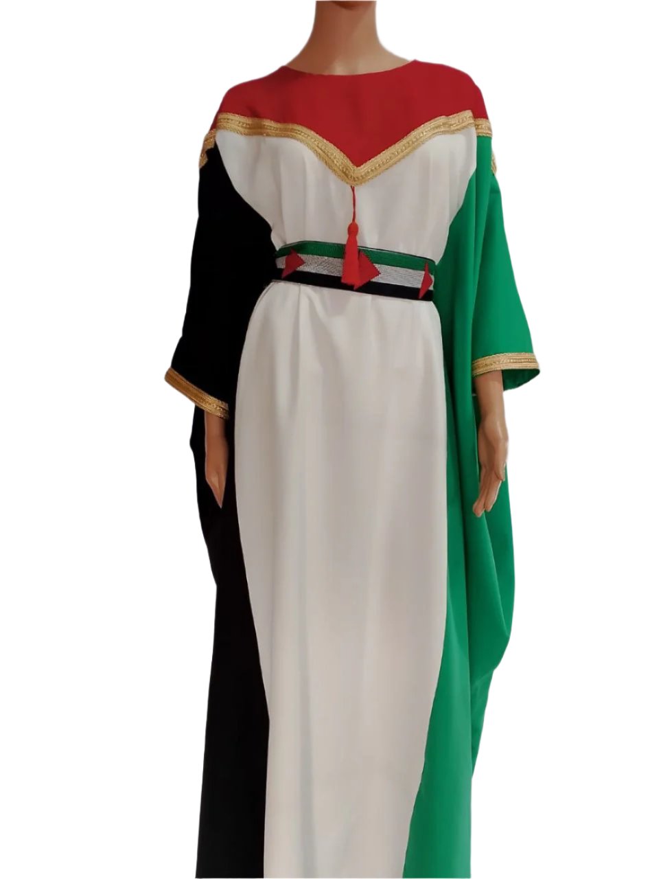 Proud Heritage: Palestinian Flag Abaya Dress Palestinian Elegance