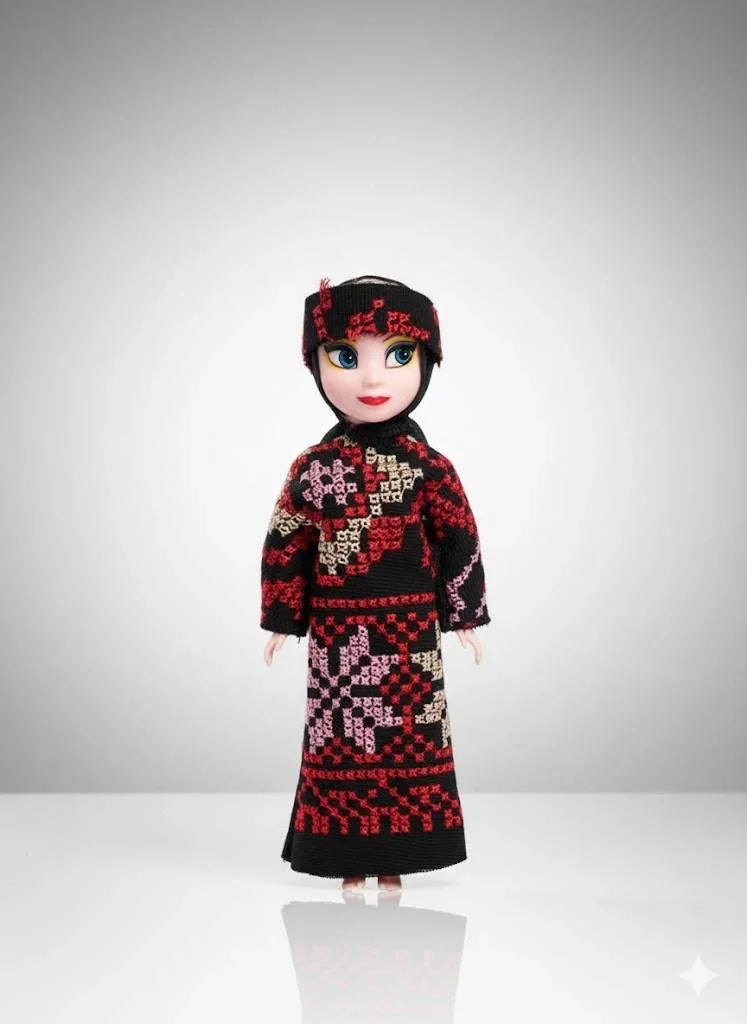 Qamar Palestinian Heritage Doll - Assorted Tatreez Design Palestinian Elegance