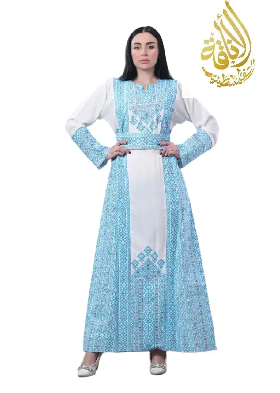 Raina Embroidered Thoub – Exquisite Tradition & Modern Comfort - Palestinian Elegance