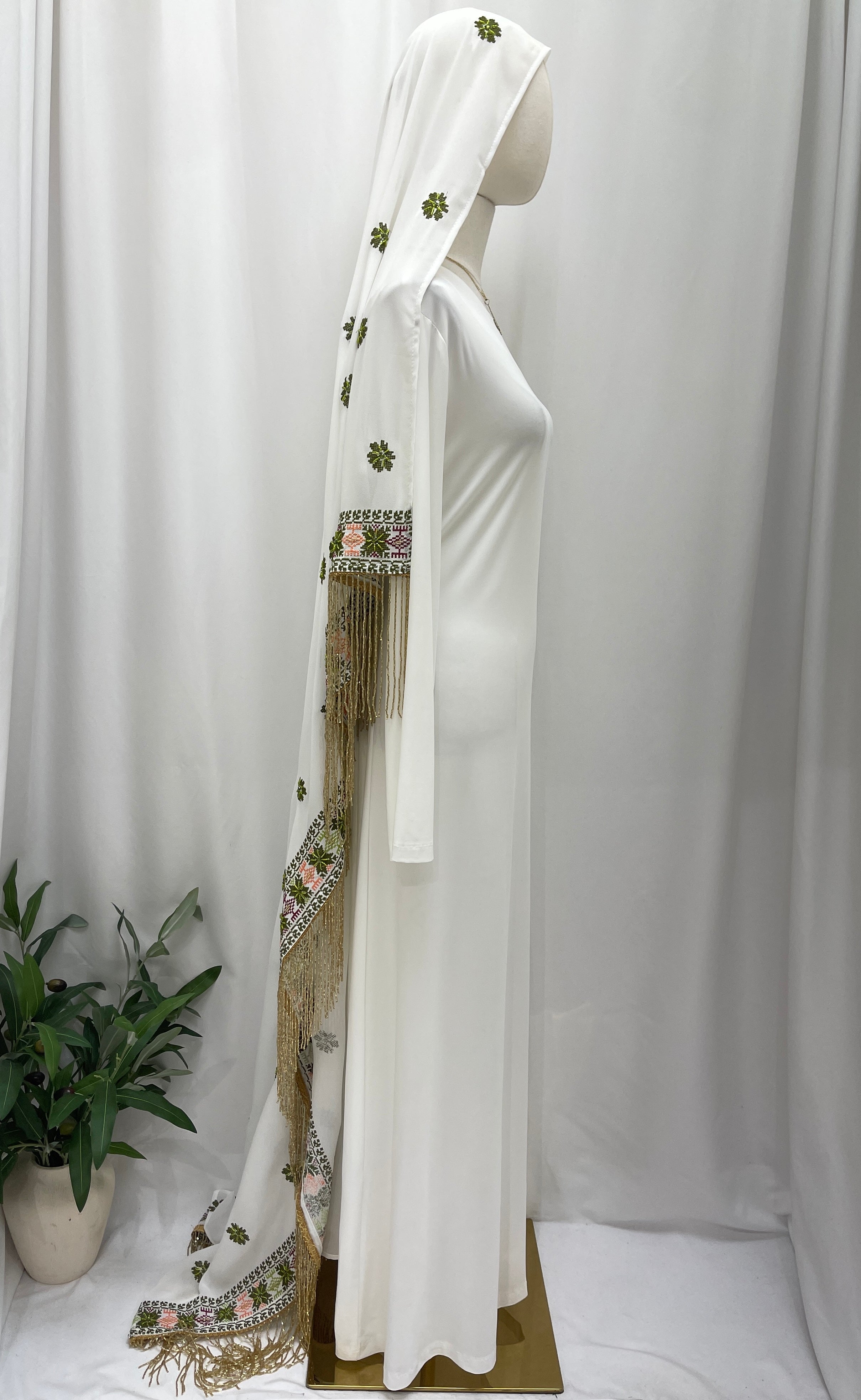 Randa Rose Embroidered Shawl Palestinian Elegance