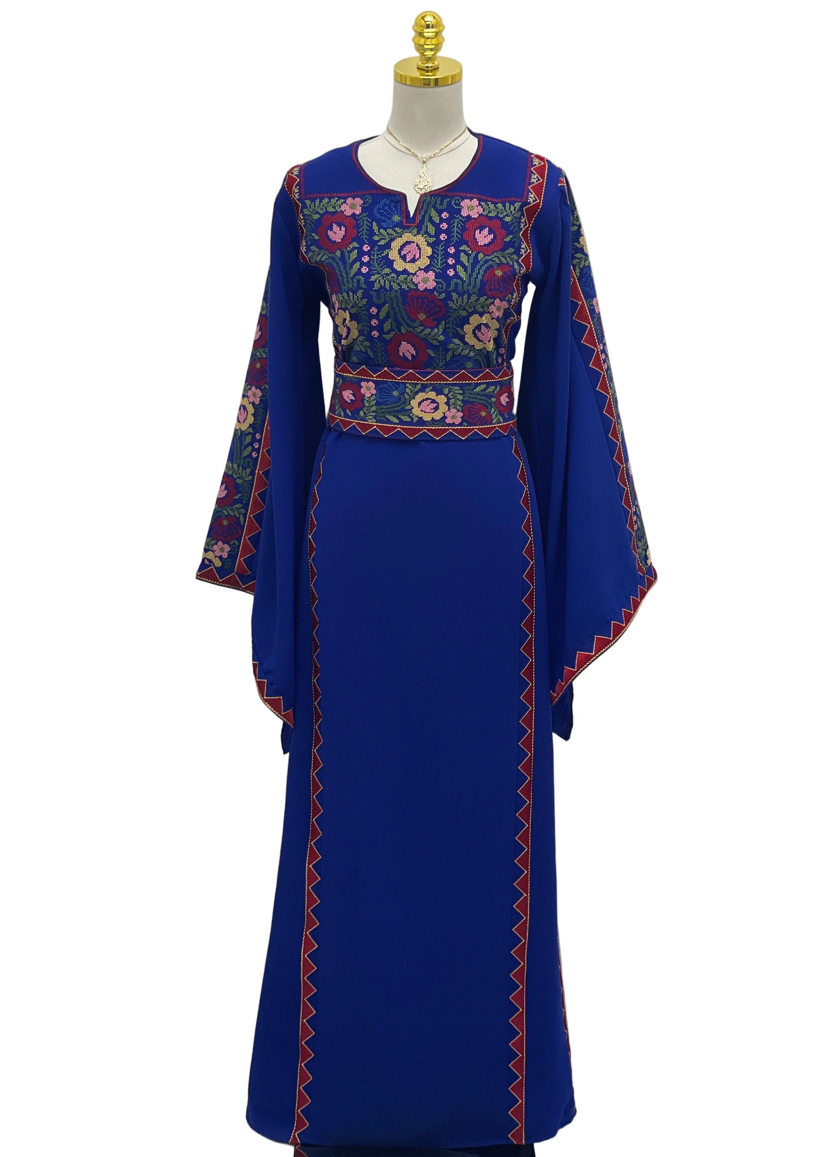 Riyahin Embroidered Thobe Palestinian Elegance