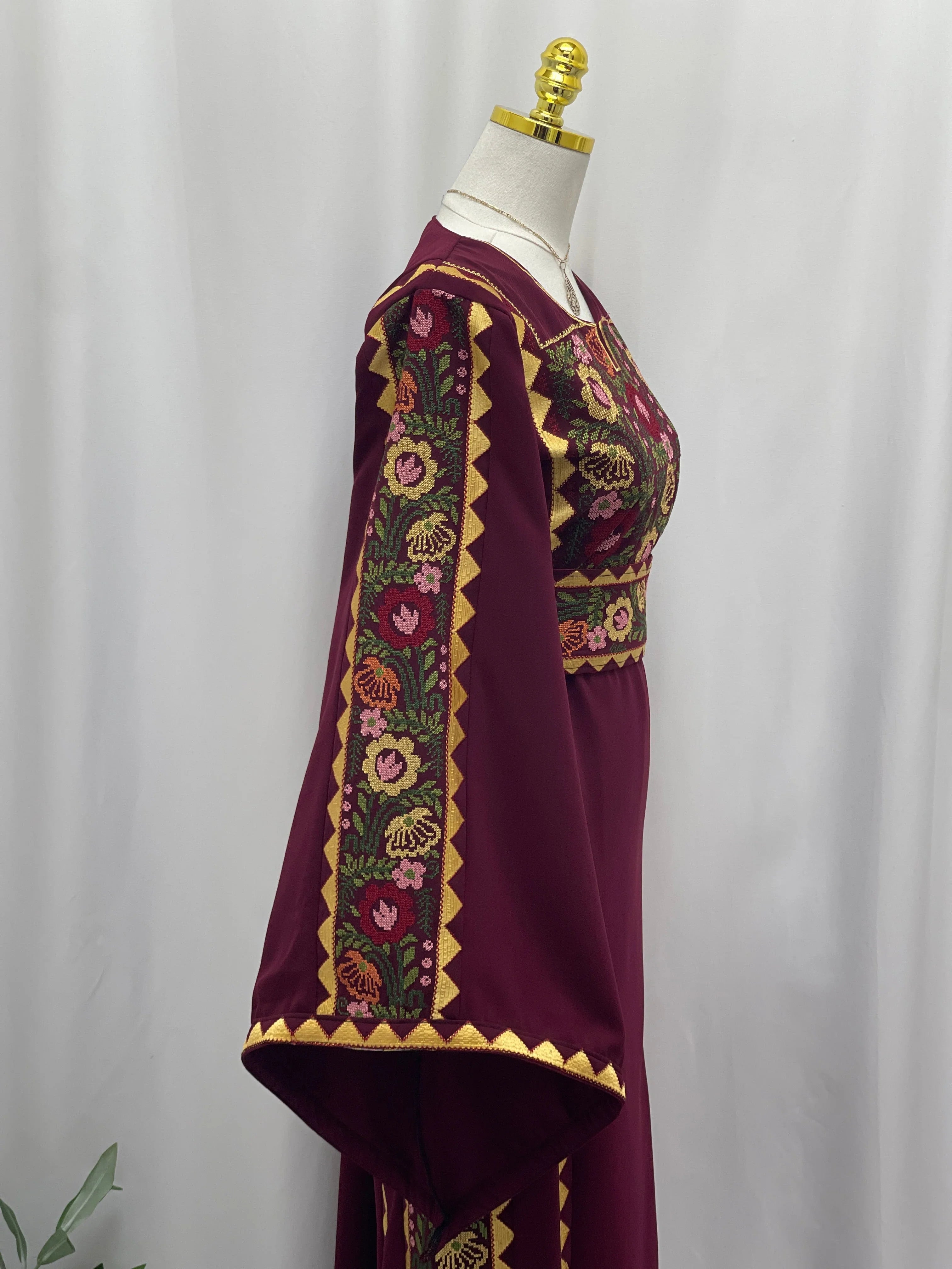 Riyahin Embroidered Thobe Palestinian Elegance