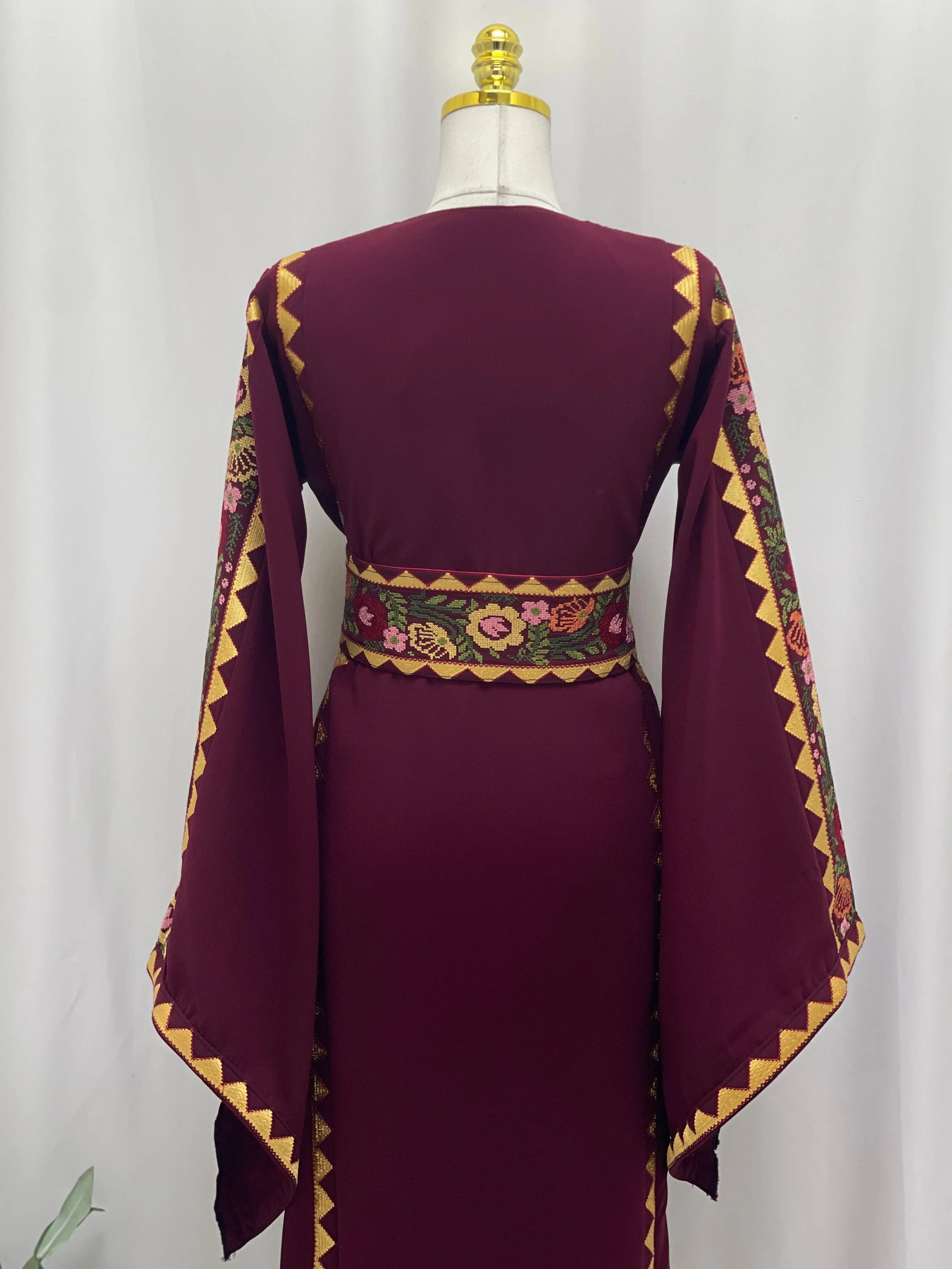 Riyahin Embroidered Thobe Palestinian Elegance