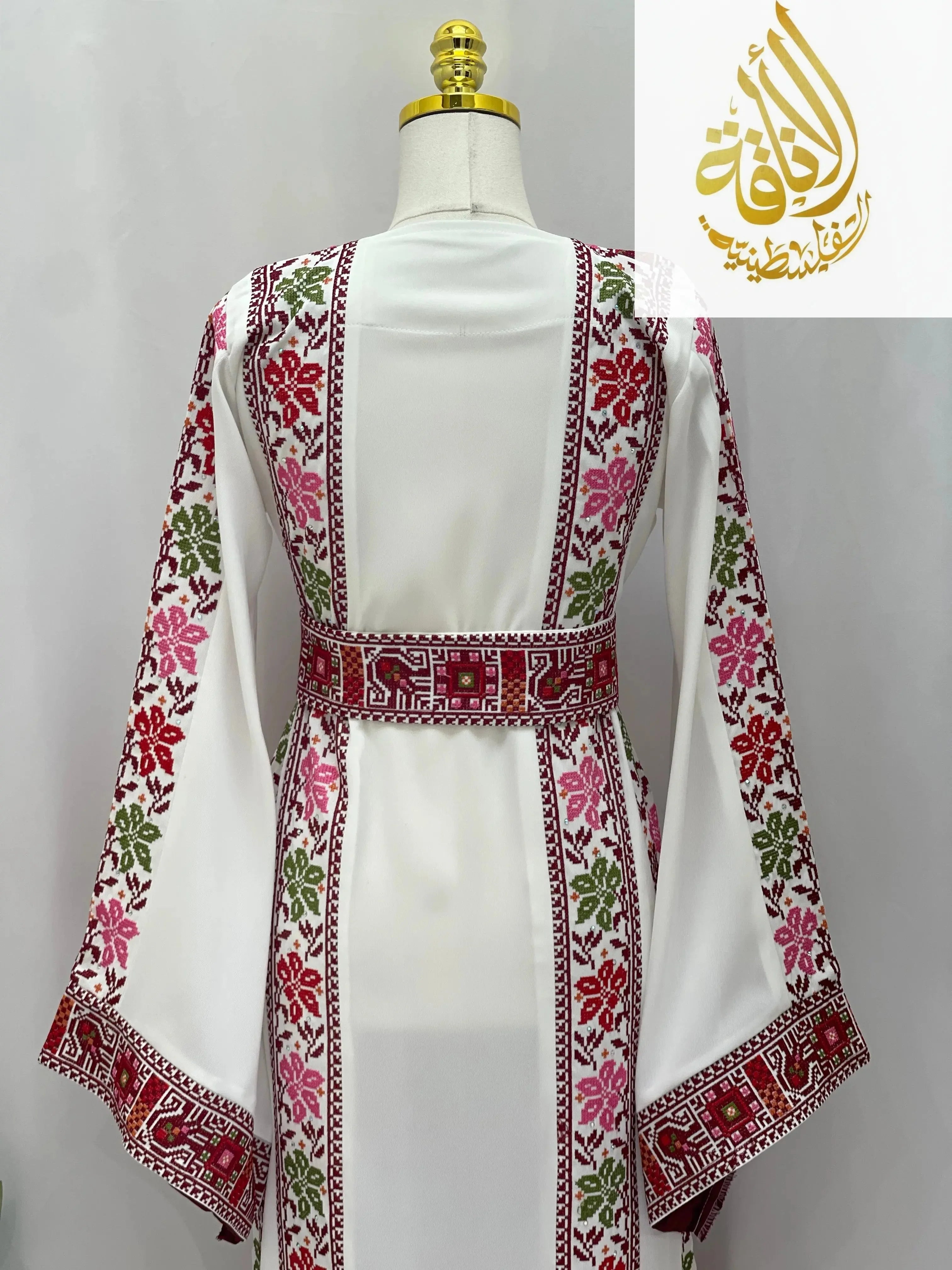 Roses Embroidered Thoub | Elegant Palestinian Dress - Palestinian Elegance
