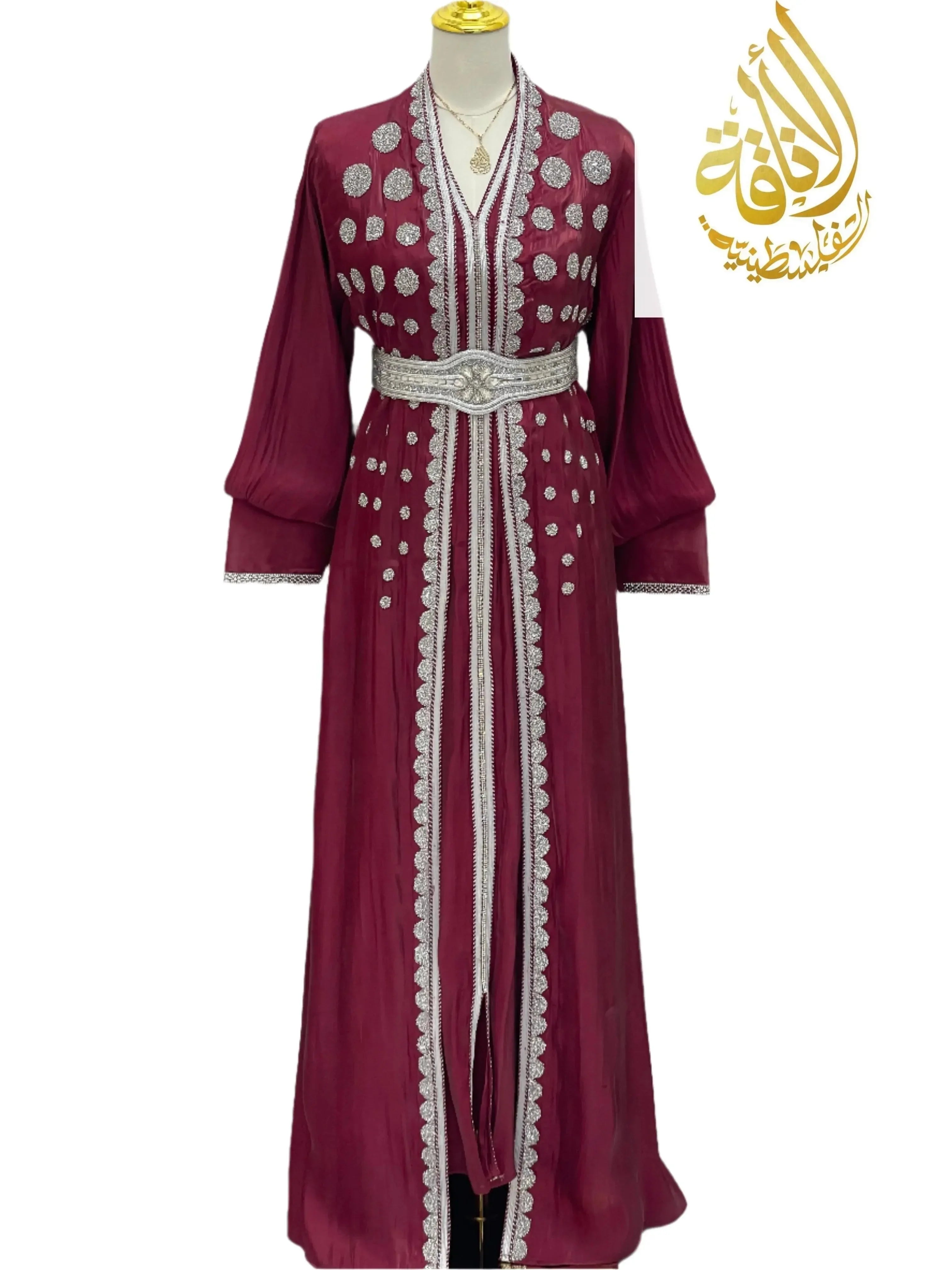 Sahar Fancy Kaftan | Elegant Modest Eveningwear - Palestinian Elegance