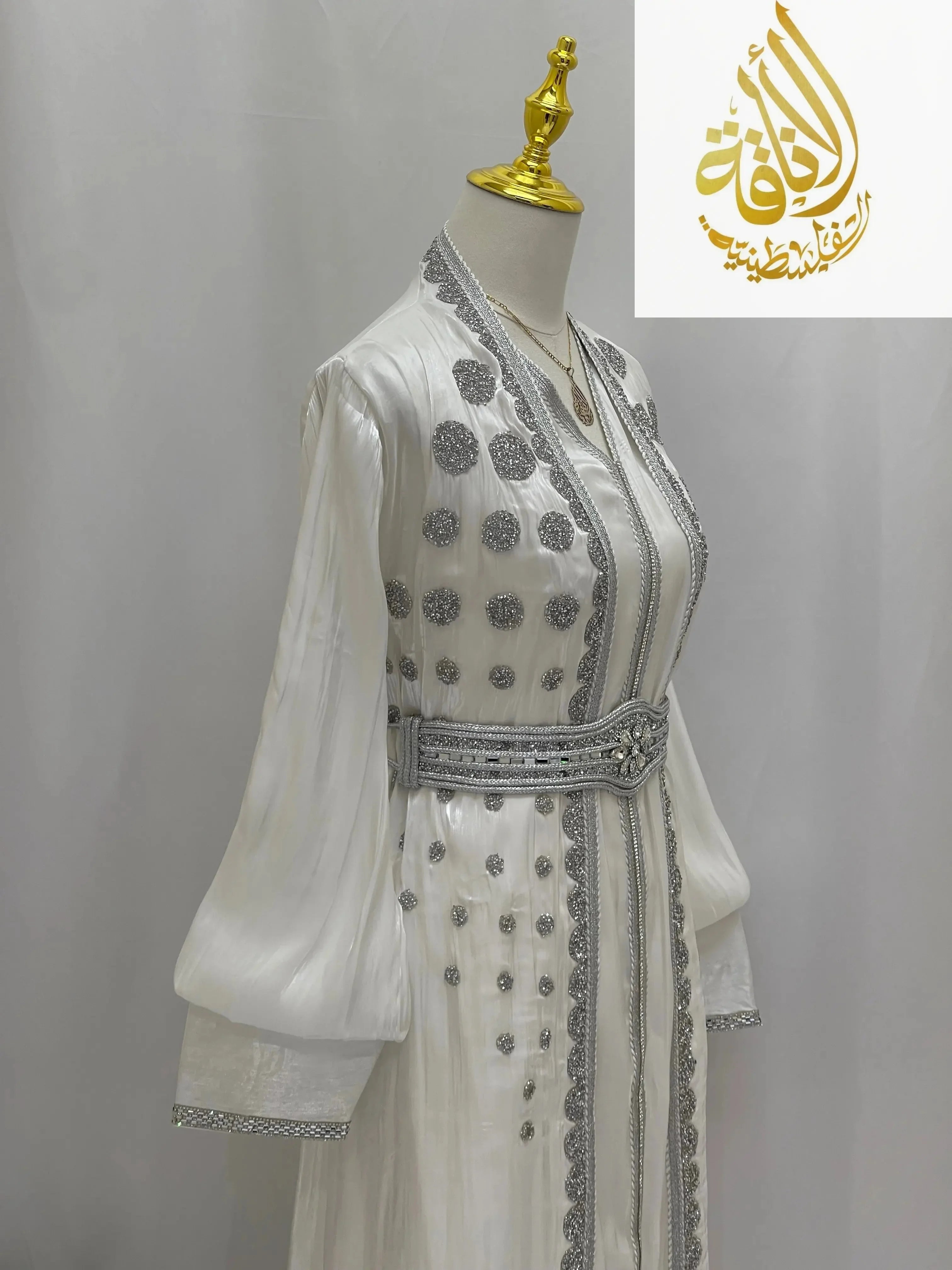 Sahar Fancy Kaftan | Elegant Modest Eveningwear - Palestinian Elegance