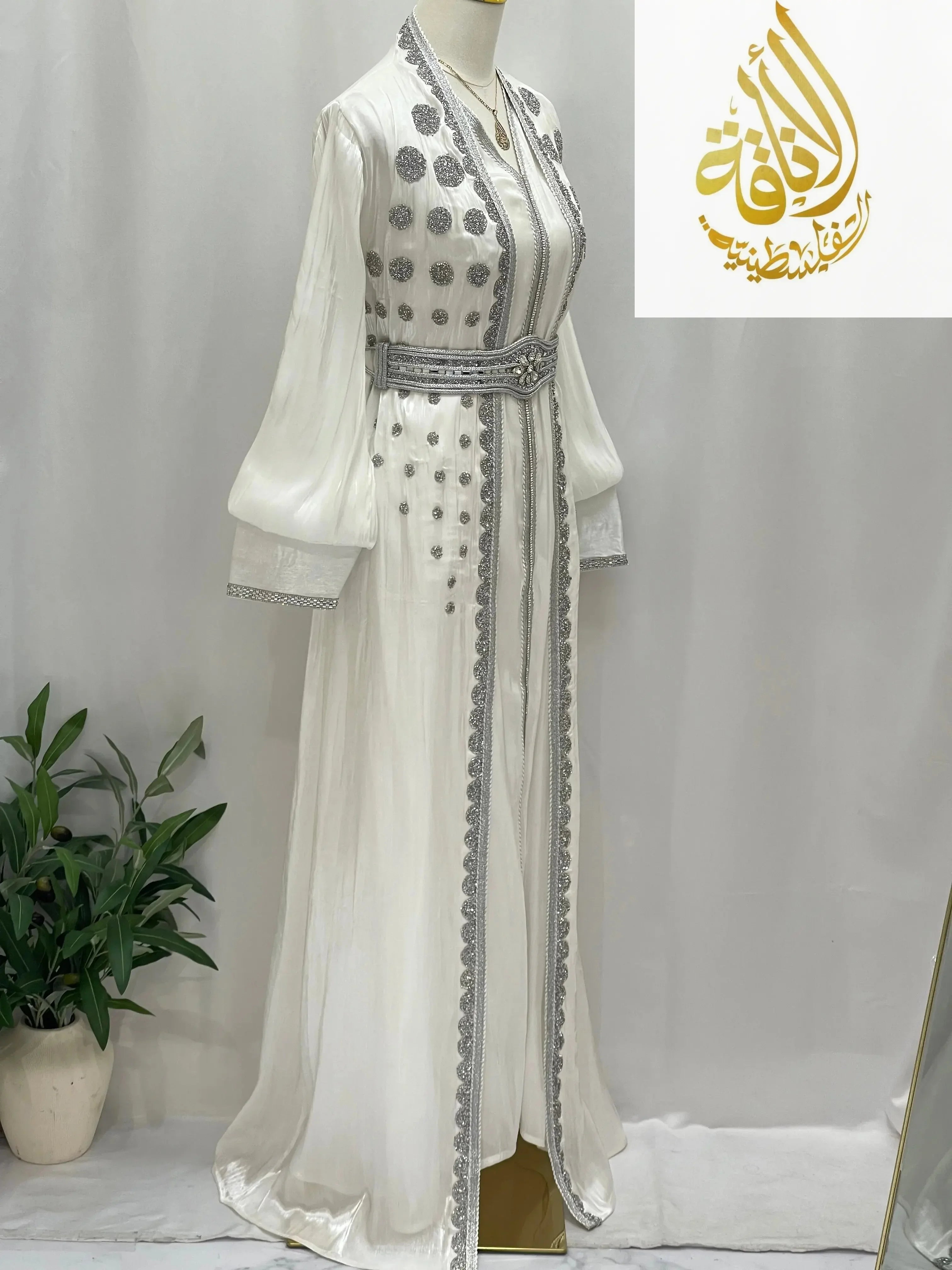 Sahar Fancy Kaftan | Elegant Modest Eveningwear - Palestinian Elegance